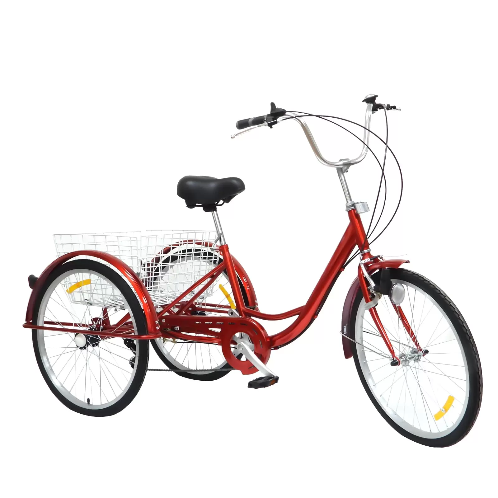 24 Zoll Dreirad 3 Räder Erwachsene Fahrrad Erwachsenendreirad Mit Korb & Licht