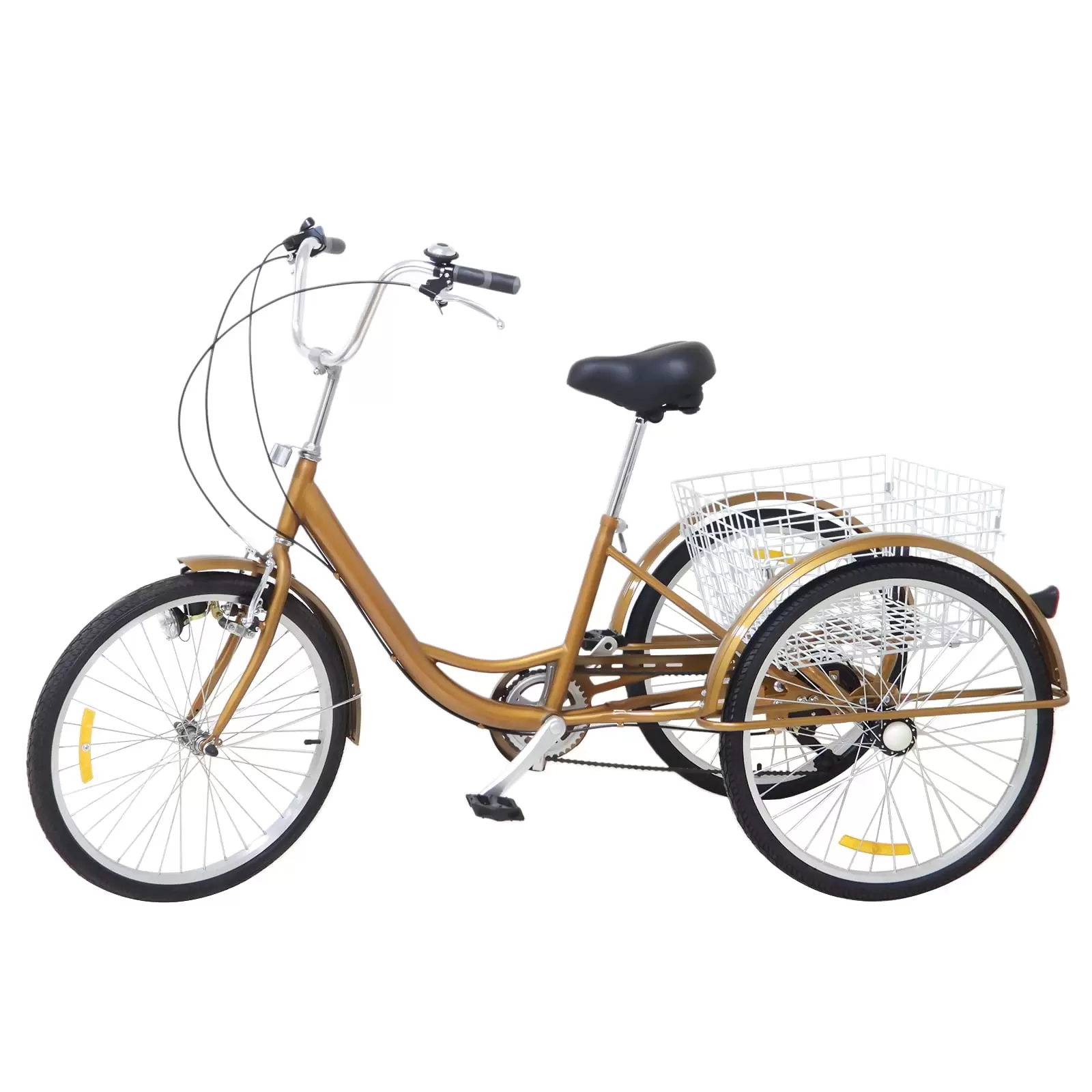 24"6 Geschwindigkeit 3 Rad Erwachsene Fahrrad Dreirad Trike mit Korb & Lampe