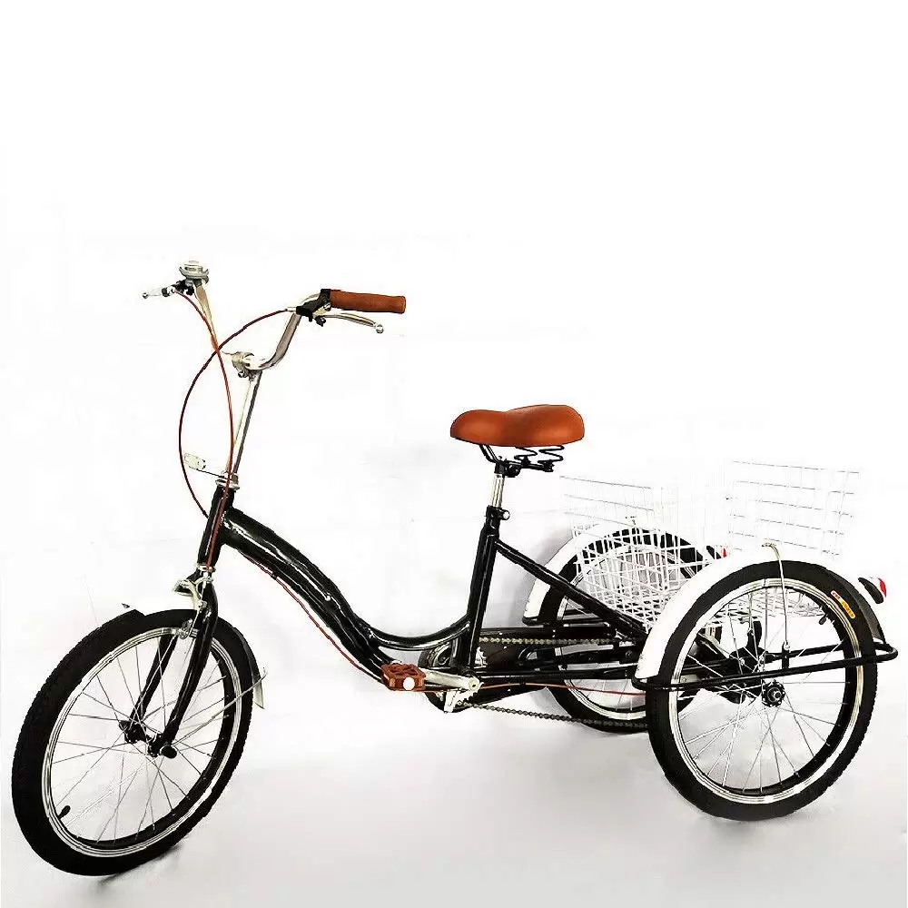 20 Zoll 3 Räder Fahrrad ältere Menschen Freizeit Tricycle mit Einkaufskorb Dreirad