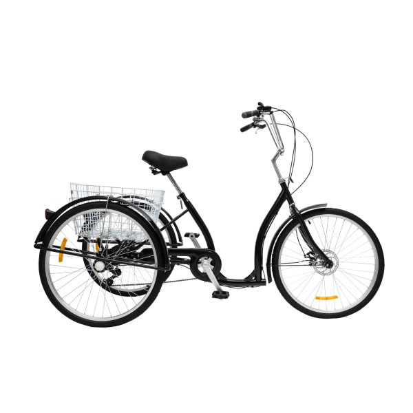 26" Dreirad für Erwachsene 6 Gang 3 Räder Erwachsenendreirad mit Einkaufskorb
