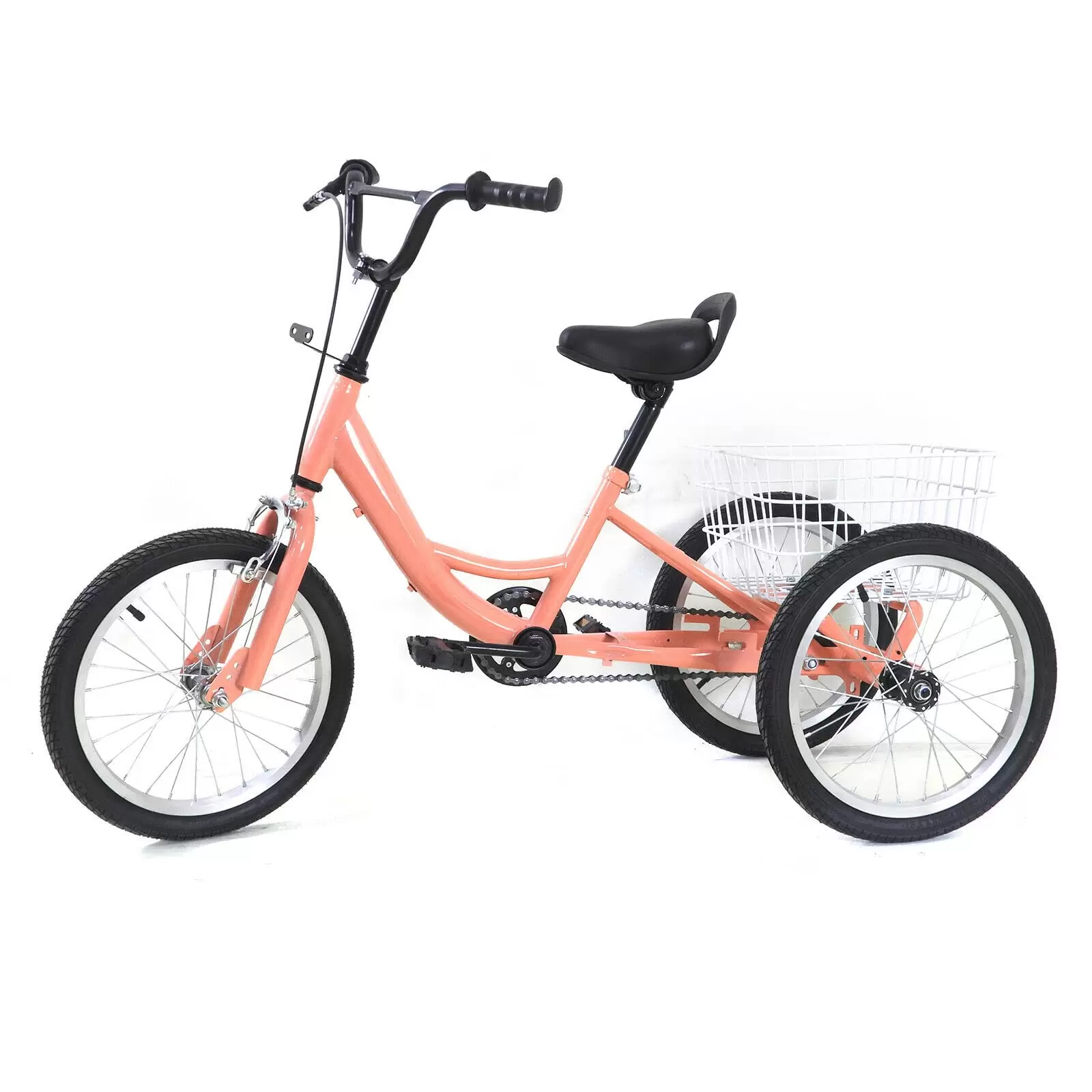 16 Zoll Kinder Dreirad 3 Rad Bike Fahrrad Kinder Trike Einzelgeschwindigkeit mit großem Korb Geschenk