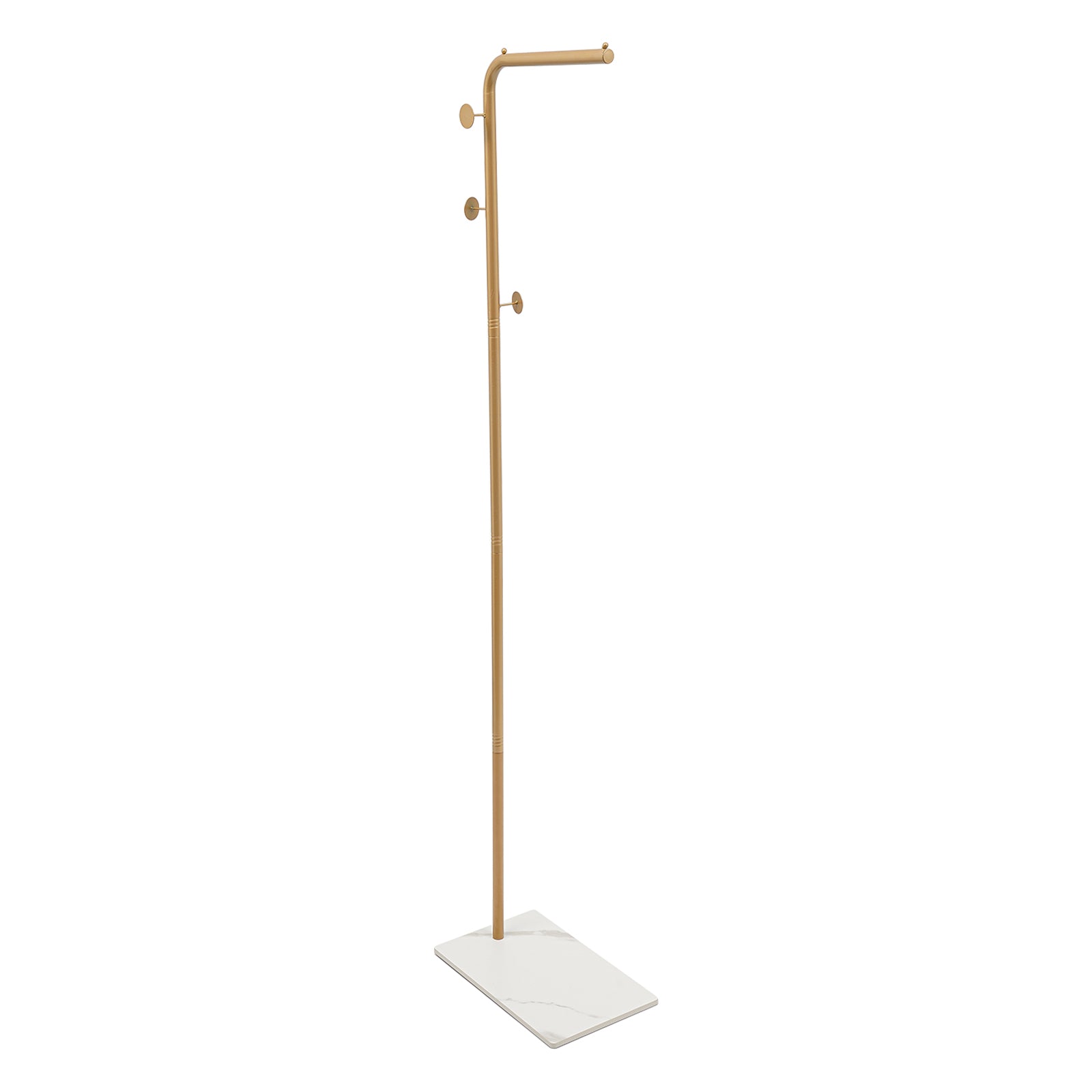 170 cm hohe Garderobe, freistehende Garderobe, goldene Garderobe – goldene Halterung + weißer Sockel 170 cm hohe Garderobe, freistehende Garderobe, goldene Garderobe – goldene Halterung + weißer Sockel