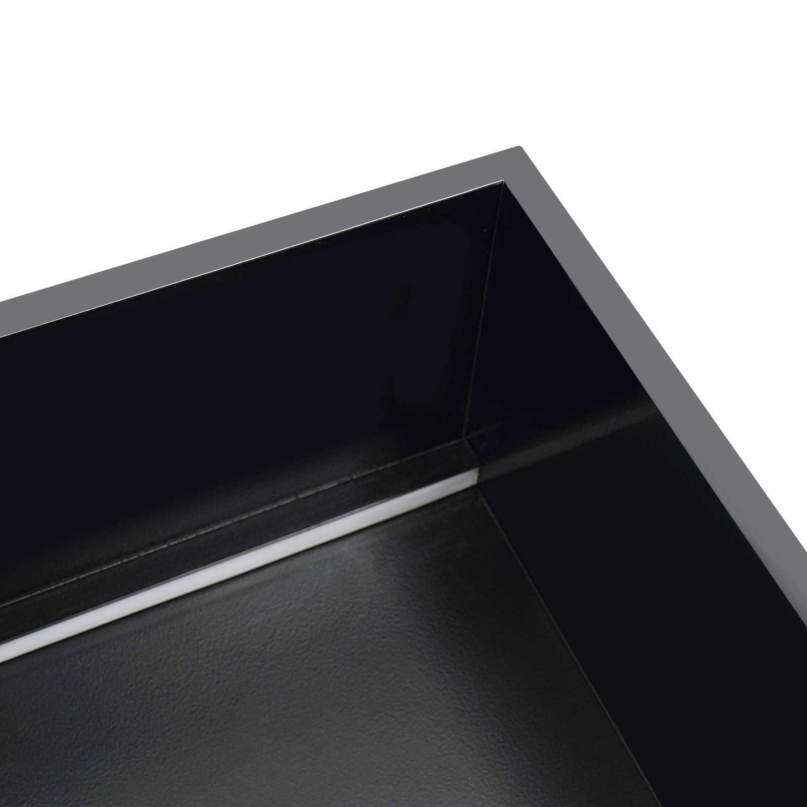70cm Recessed Shower Shelf, Black Modern Recessed Storage Shelf, Recessed Shower Shelf with LED
