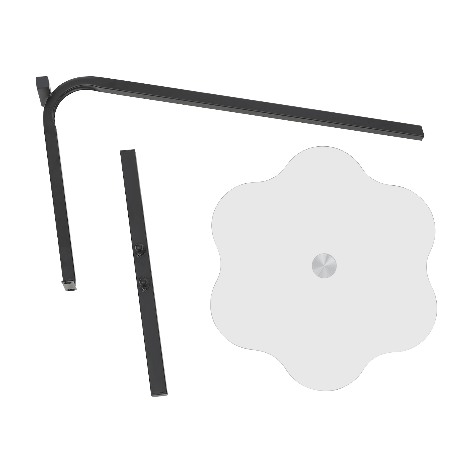 Table d'appoint en verre trempé gris fleur, hauteur 65 cm, version améliorée, pour salon et chambre.