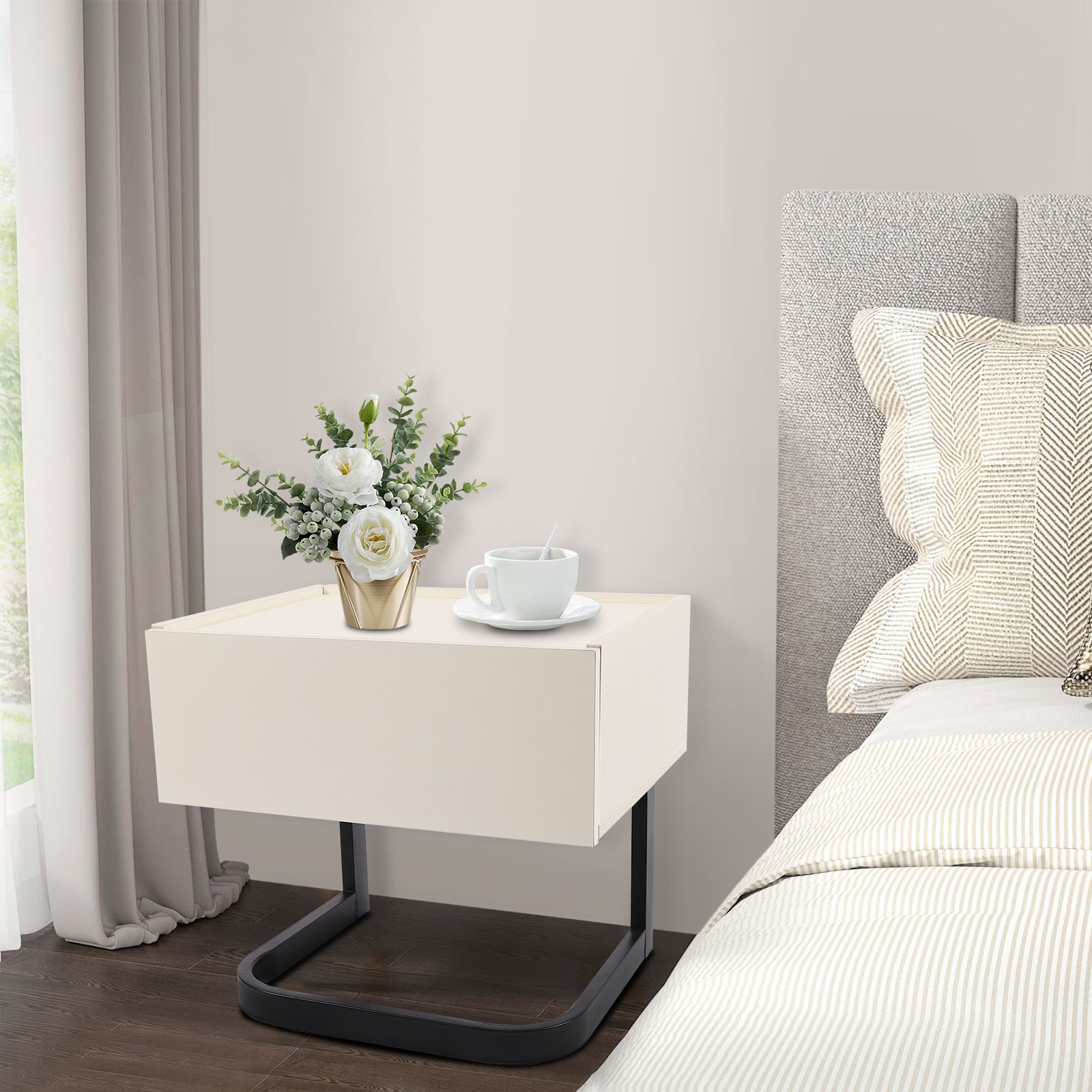 Beistelltisch, Beistelltisch mit Schublade, modern, für Innenräume wie Wohnzimmer, Büro, Schlafzimmer usw. Beistelltisch, Beistelltisch mit Schublade, modern, für Innenräume wie Wohnzimmer, Büro, Schlafzimmer usw.