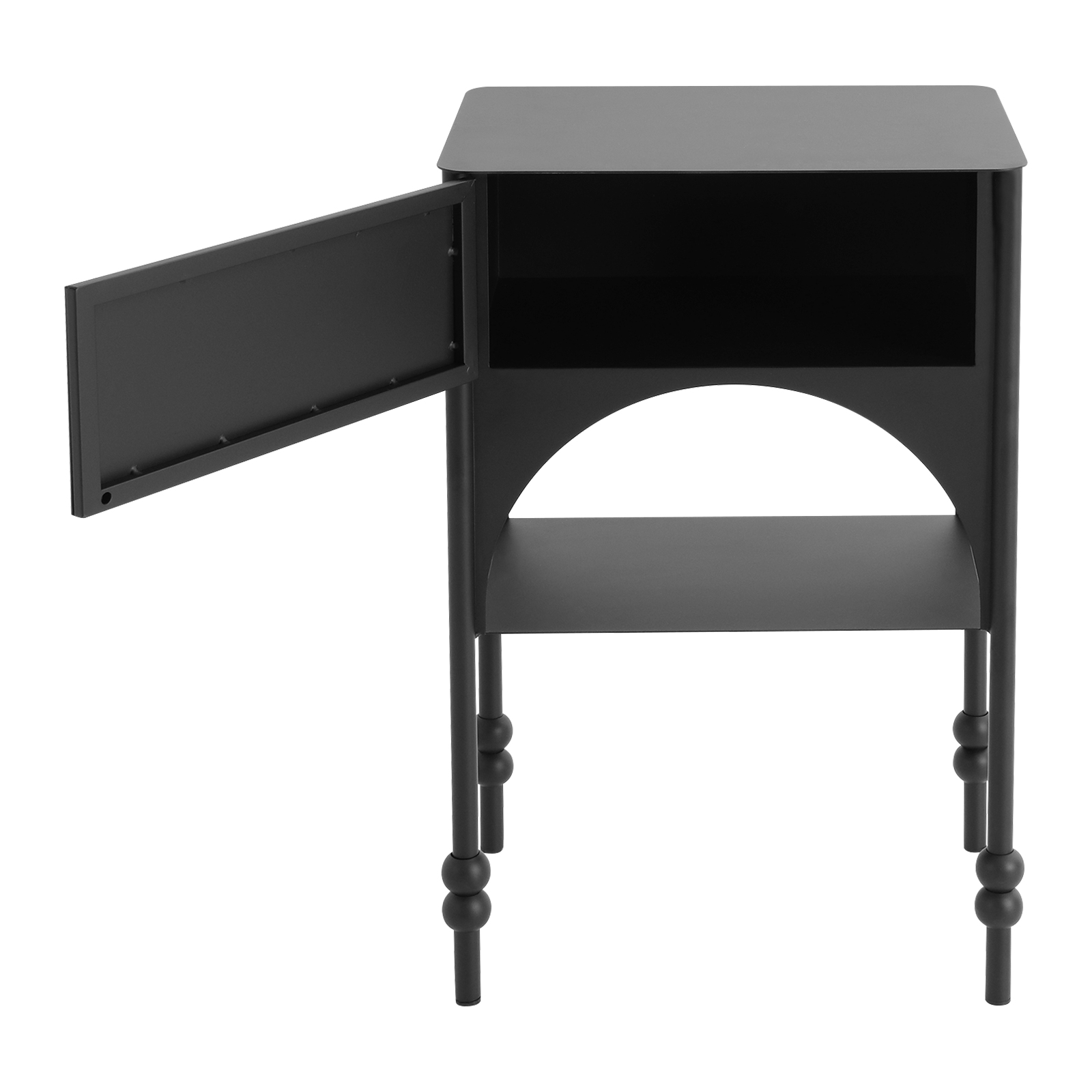 Table de chevet noire 35 x 25 x 55 cm, table d'appoint de canapé, table de chevet avec tiroir pour chambres, dortoirs et salons