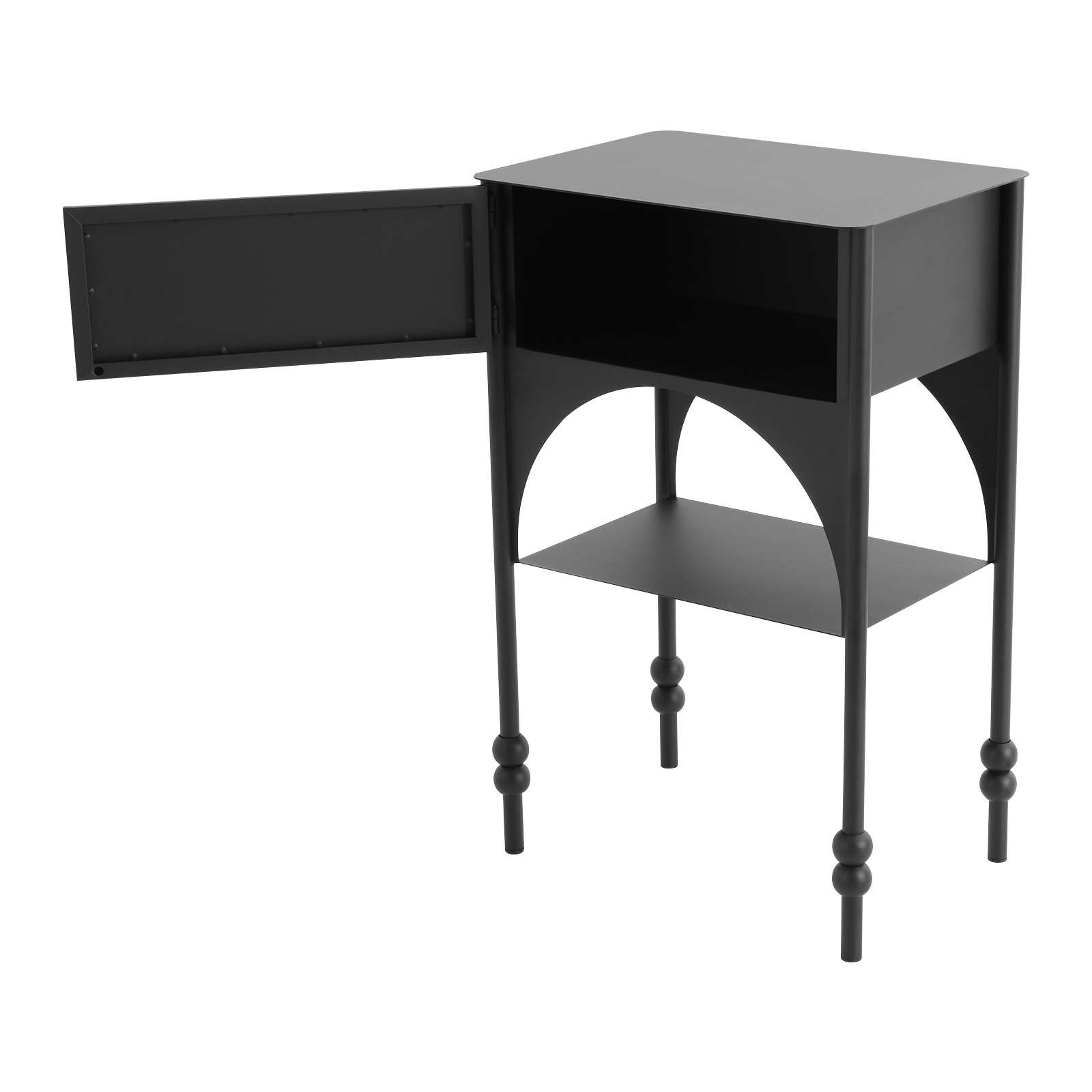 Table de chevet noire 35 x 25 x 55 cm, table d'appoint de canapé, table de chevet avec tiroir pour chambres, dortoirs et salons