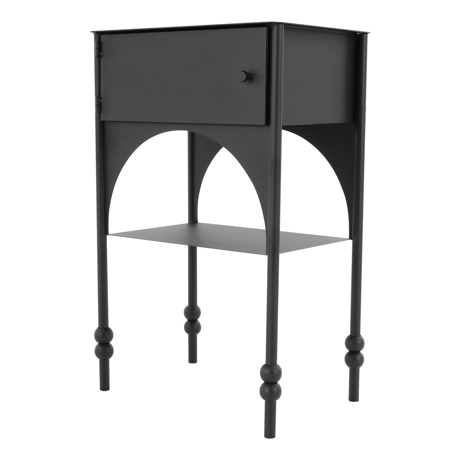 Table de chevet noire 35 x 25 x 55 cm, table d'appoint de canapé, table de chevet avec tiroir pour chambres, dortoirs et salons