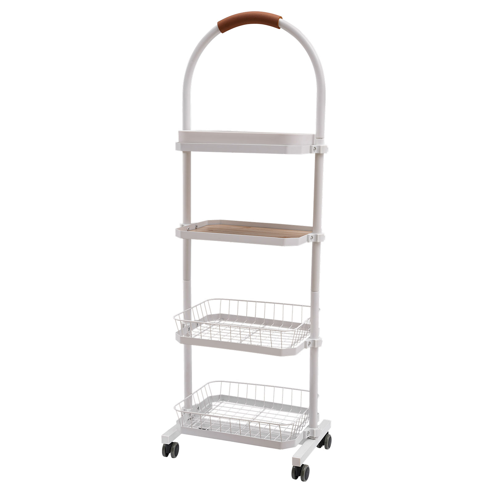 CNCEST Lagerregal 4-stufiges Bewegliches Lager Regal Stand Regal Weiß