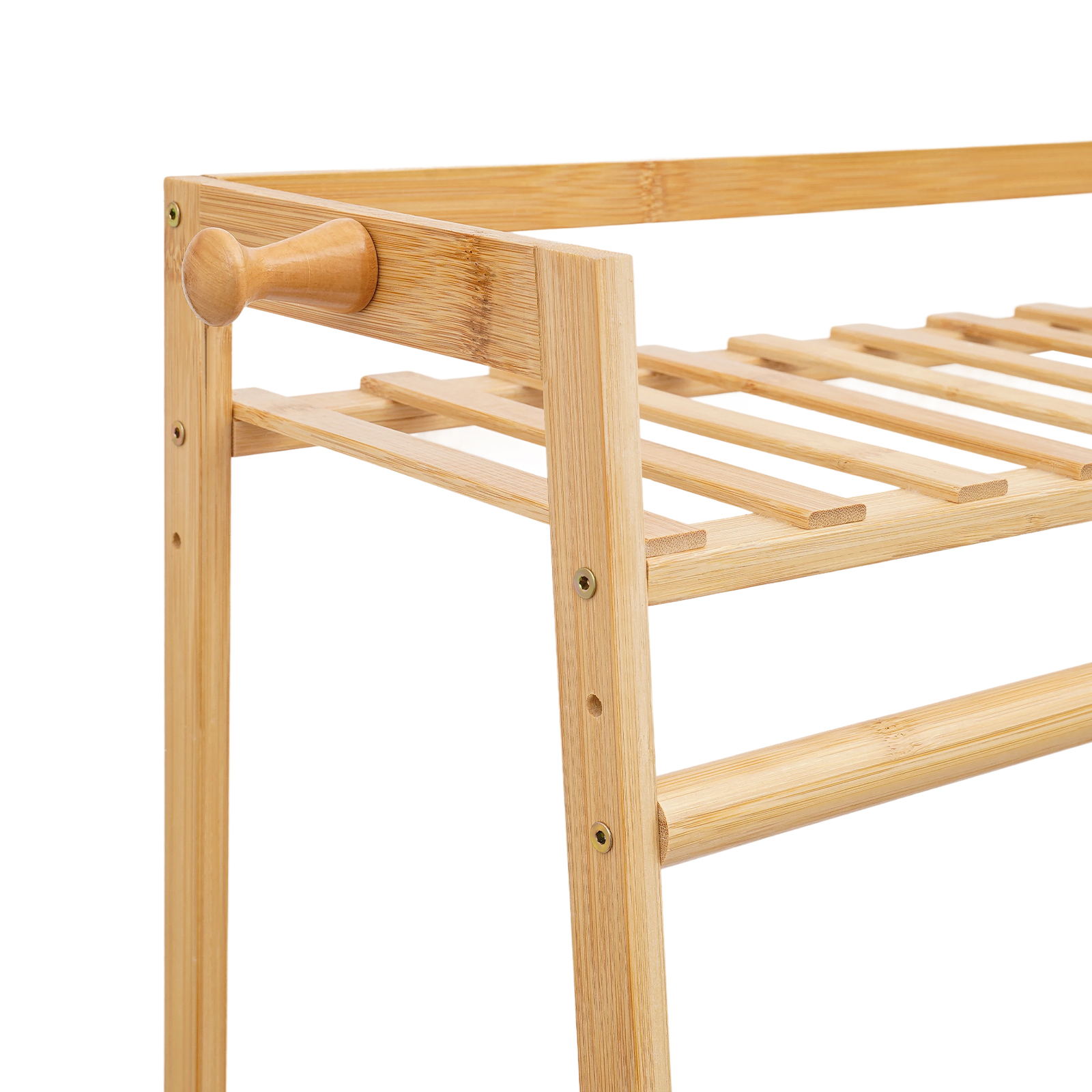 Kledingrek, trapeziumvormige kapstok, staande kledingrek (160x40x140 cm) - Houtkleur