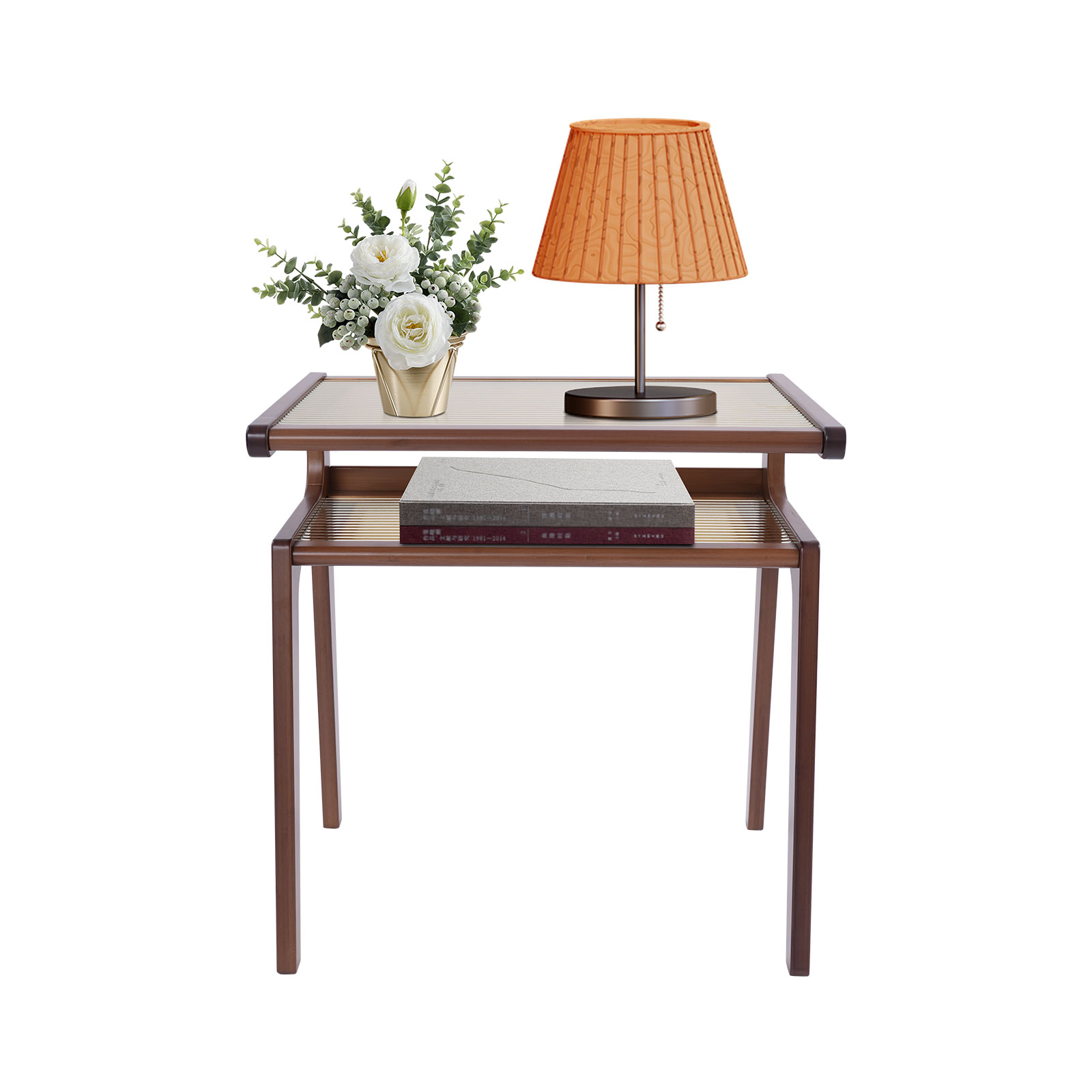 54x37x40cm Bijzettafel, Glazen Tafel, Moderne Bijzettafel met Opbergruimte voor Woonkamer, Slaapkamer