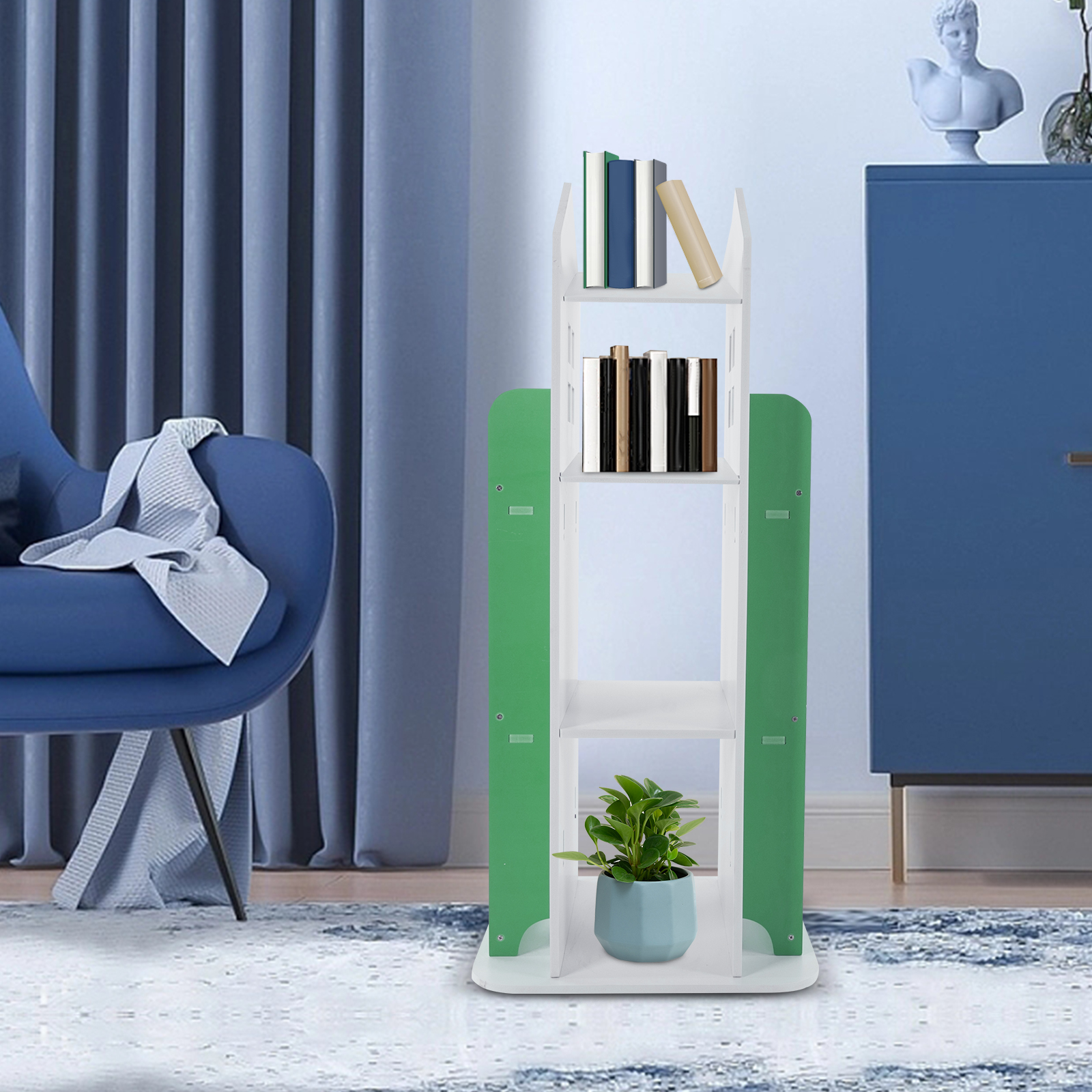 CNCEST 360° drehbares Bücherregal, Kinder-Bücherregal, drehbares Eck-Bücherregal für Kinder CNCEST 360° drehbares Bücherregal, Kinder-Bücherregal, drehbares Eck-Bücherregal für Kinder