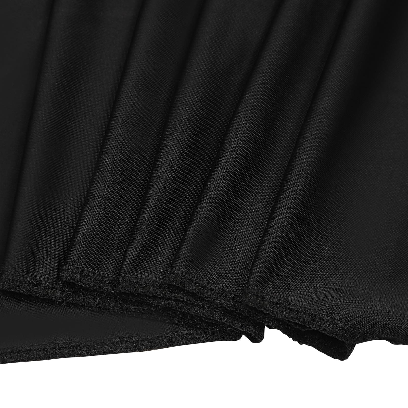 Set mit 2 rechteckigen Tischdecken mit Rüschen für Hochzeiten, Partys, Bankette, Esszimmer, 243,8 x 76,2 cm, Schwarz
