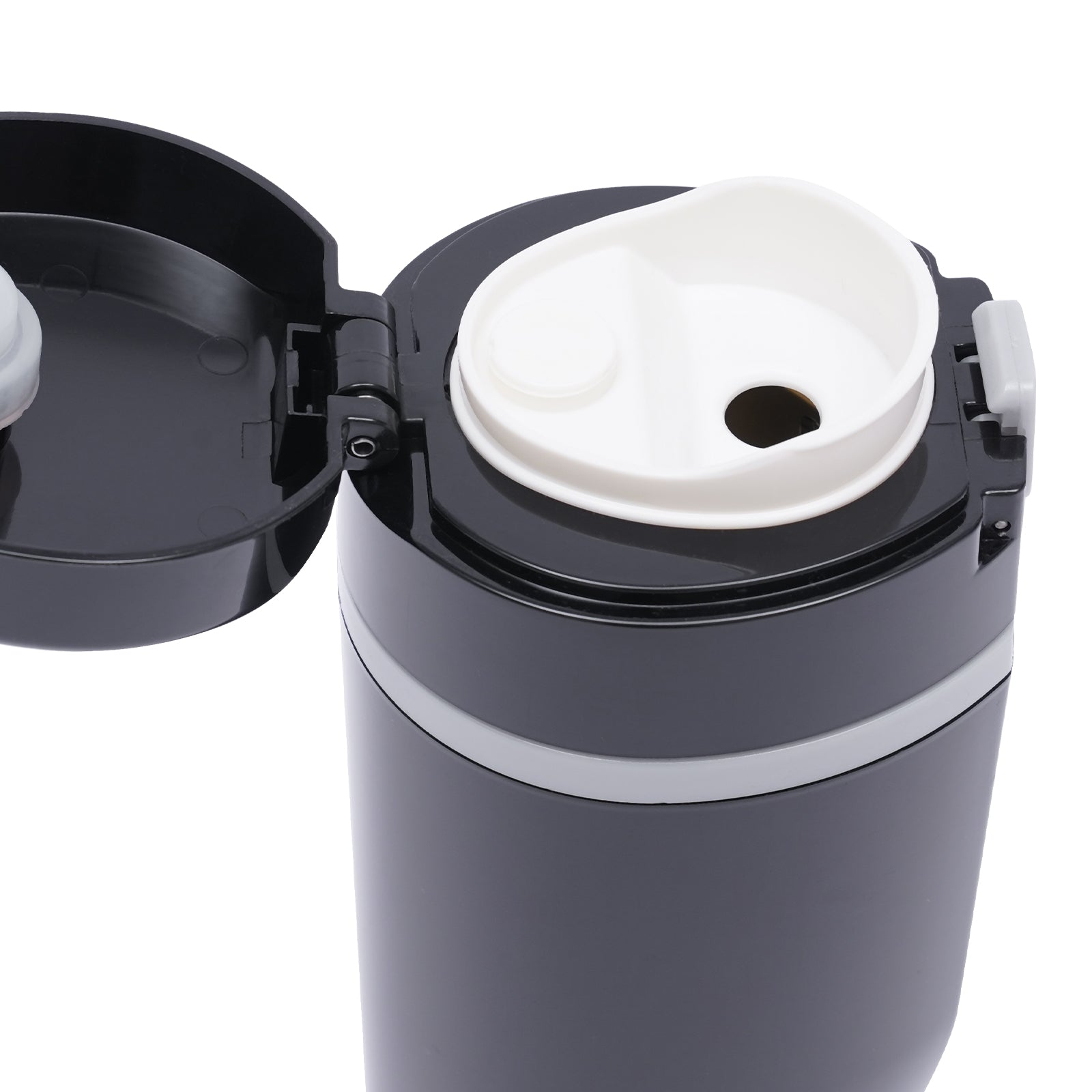 Elektrischer Reisewasserkocher 24 V/12 V für Auto/LKW, 500 ml selbsterhitzender Becher mit Anti-Rühr-Deckel, auslaufsicher, Auskleidung aus Edelstahl 304, tragbarer Kaffee-/Teebecher, bis zu 100 °C, Thermoskanne mit variabler Temperatur