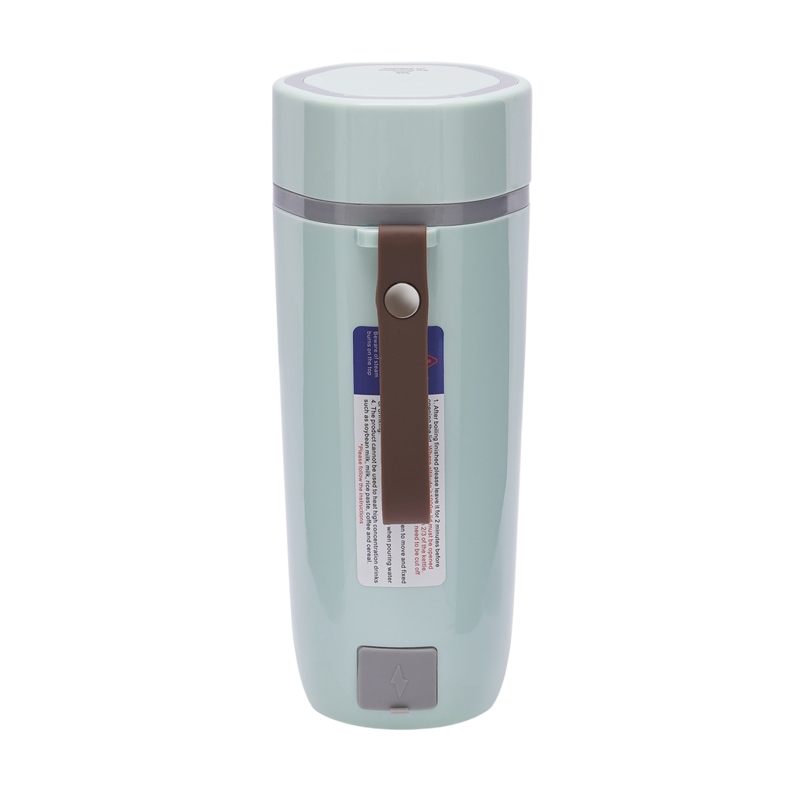 Tragbarer elektrischer Wasserkocher, 220 V, 350 ml, Schnellkochtopf, doppelt, 300 W, Thermoskanne aus Edelstahl, Grün