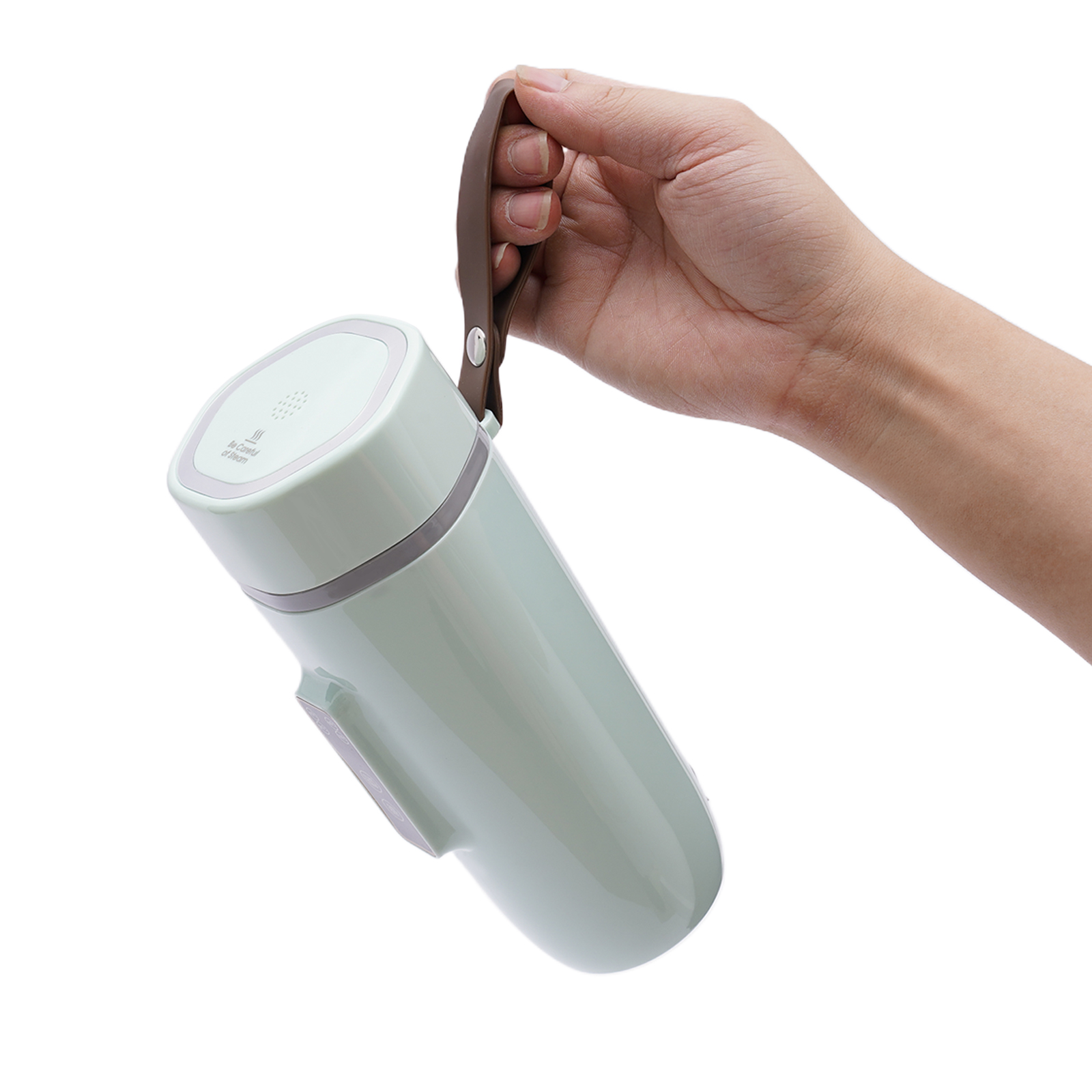 Tragbarer elektrischer Wasserkocher, 220 V, 350 ml, Schnellkochtopf, doppelt, 300 W, Thermoskanne aus Edelstahl, Grün