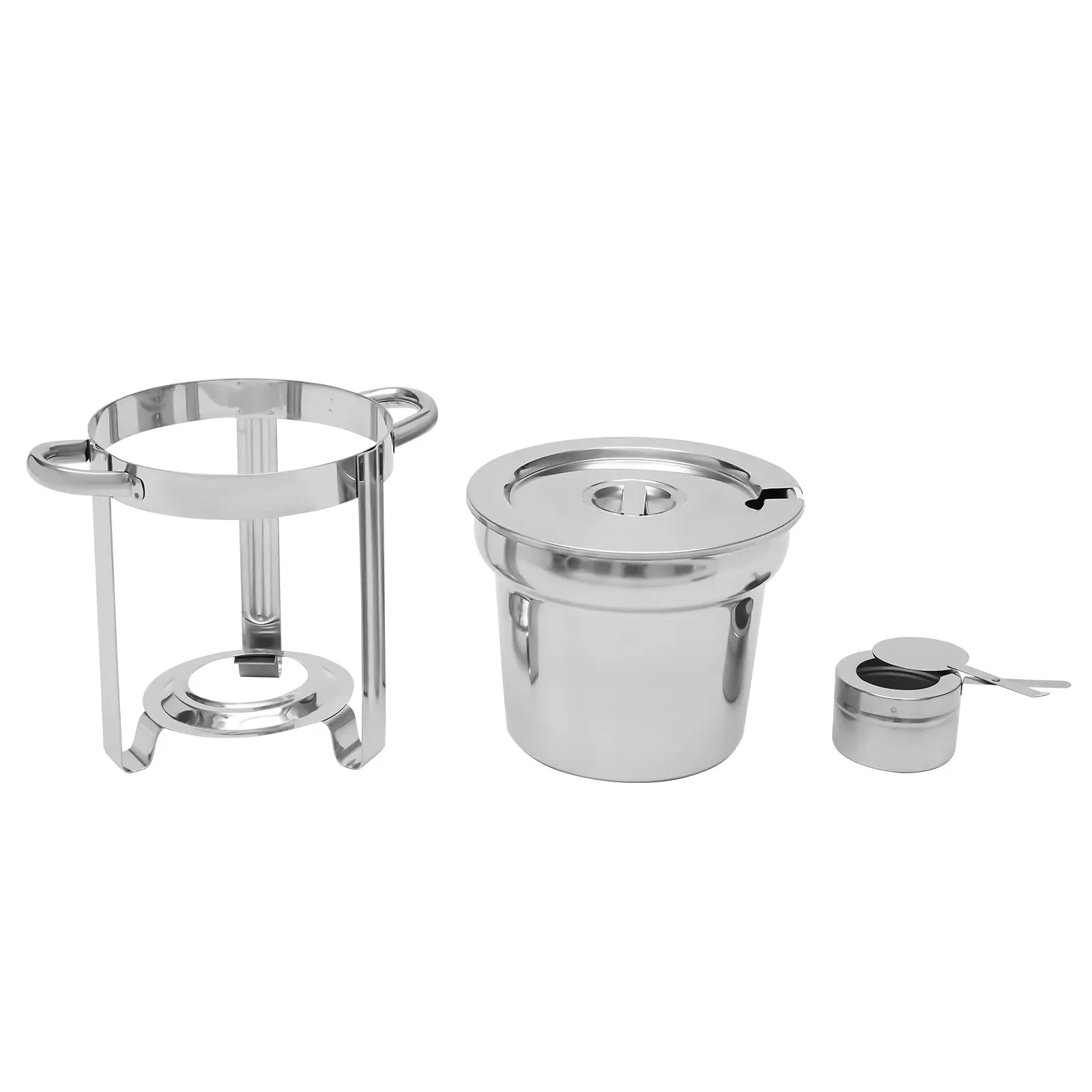 7L Edelstahl Buffetwärmer Speisenwärmer Round Chafing Dish Wärmebehälter für Catering, Buffet und Party 7L Edelstahl Buffetwärmer Speisenwärmer Round Chafing Dish Wärmebehälter für Catering, Buffet und Party