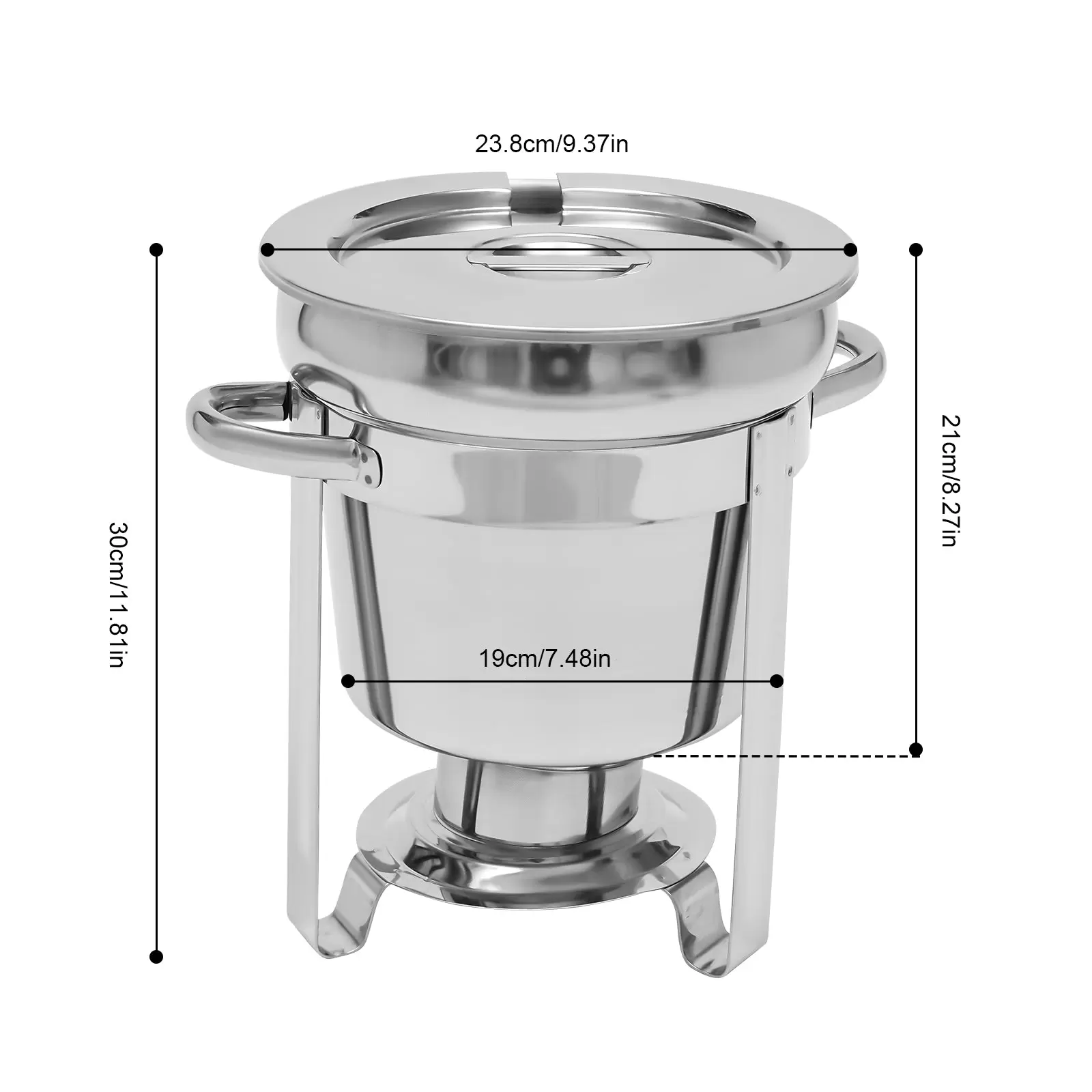 7L Edelstahl Buffetwärmer Speisenwärmer Round Chafing Dish Wärmebehälter für Catering, Buffet und Party 7L Edelstahl Buffetwärmer Speisenwärmer Round Chafing Dish Wärmebehälter für Catering, Buffet und Party
