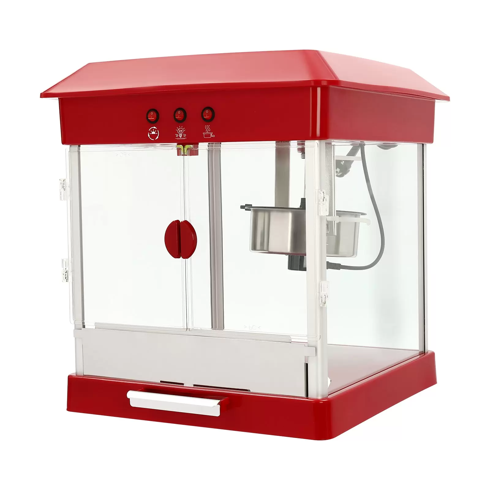 Popcornmaschine Profi Popcorn im Edelstahltopf Maispflücker 800W 220V Rot Popcornmaschine Profi Popcorn im Edelstahltopf Maispflücker 800W 220V Rot