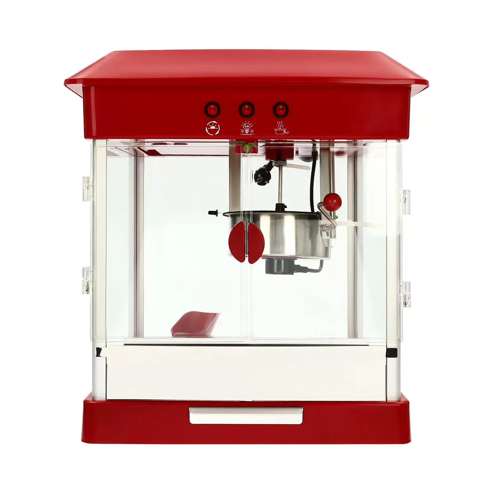 Popcornmaschine Profi Popcorn im Edelstahltopf Maispflücker 800W 220V Rot Popcornmaschine Profi Popcorn im Edelstahltopf Maispflücker 800W 220V Rot