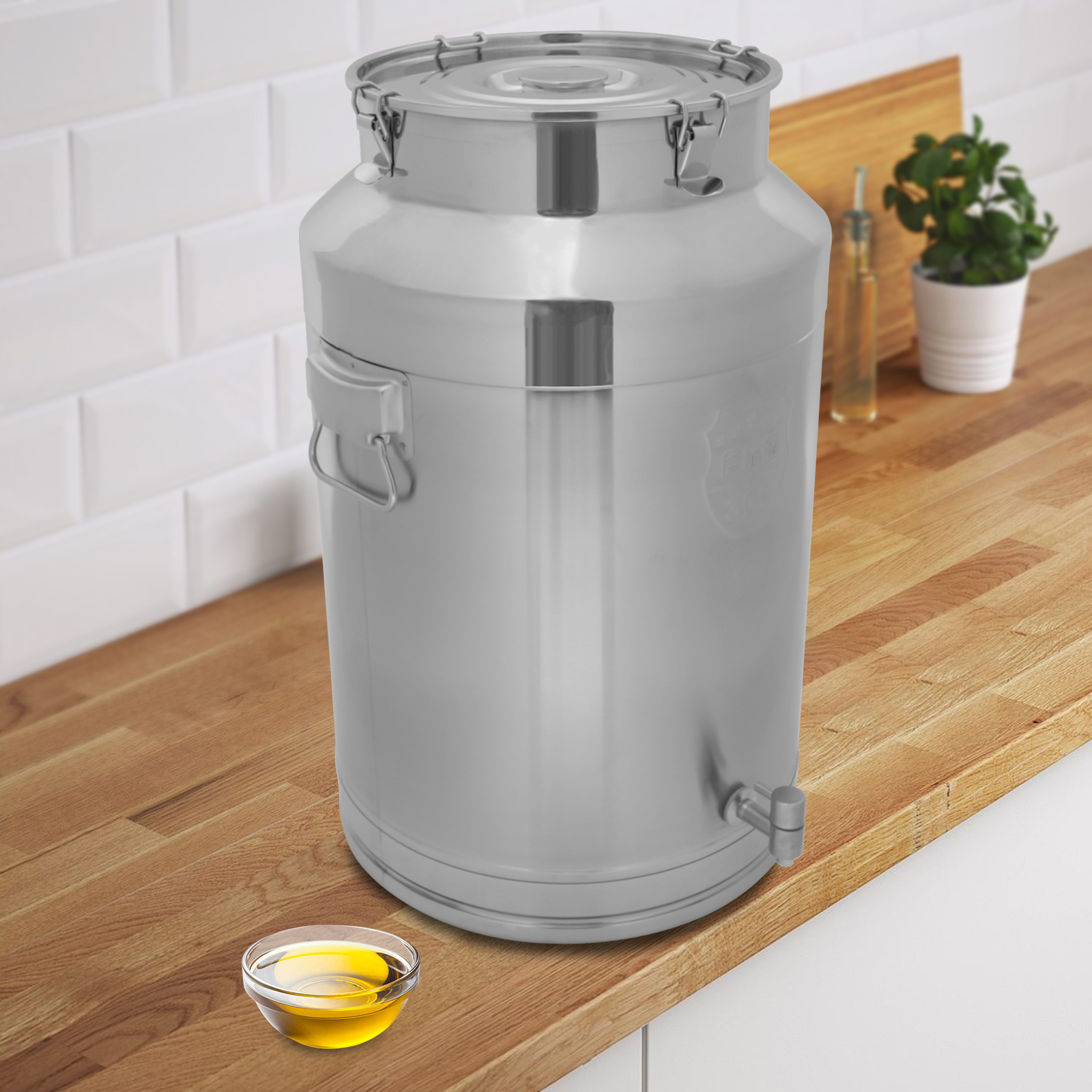 Milchkännchen aus Edelstahl 304, Milchkanne, versiegelter Eimer, mit Wasserhahn, 76 l