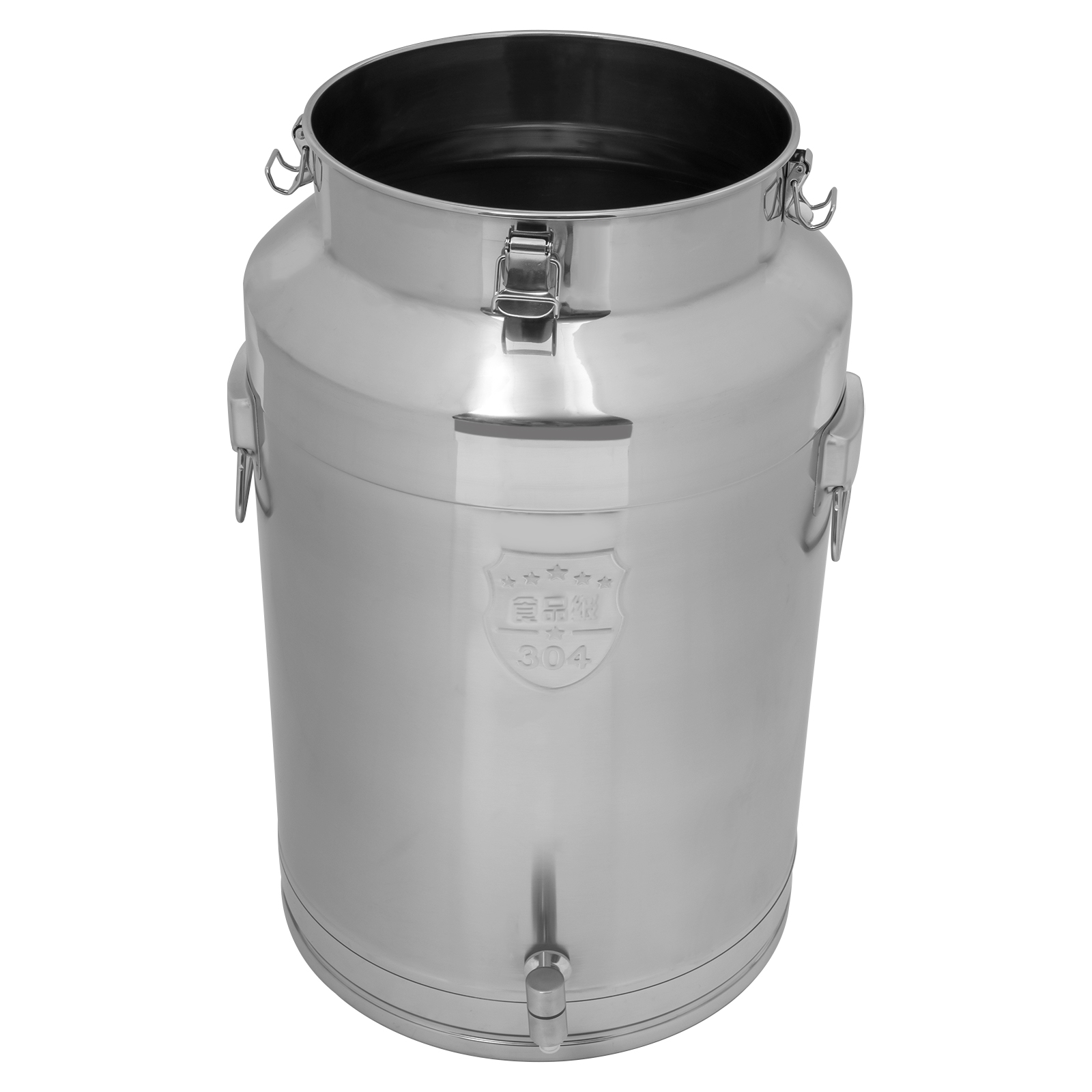 Milchkännchen aus Edelstahl 304, Milchkanne, versiegelter Eimer, mit Wasserhahn, 76 l