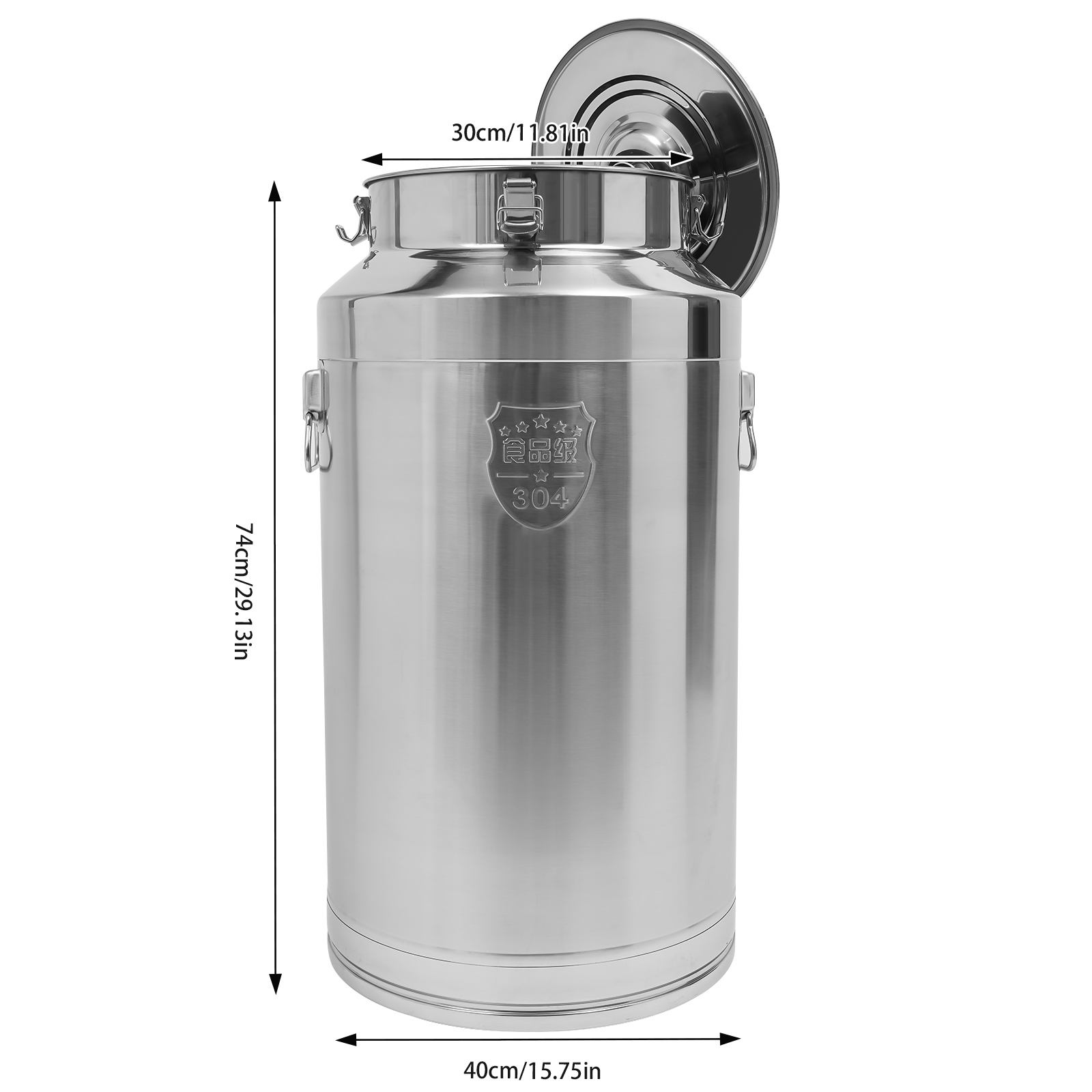 Milchkännchen aus Edelstahl 304, Milchkanne, versiegelter Eimer, 88 l