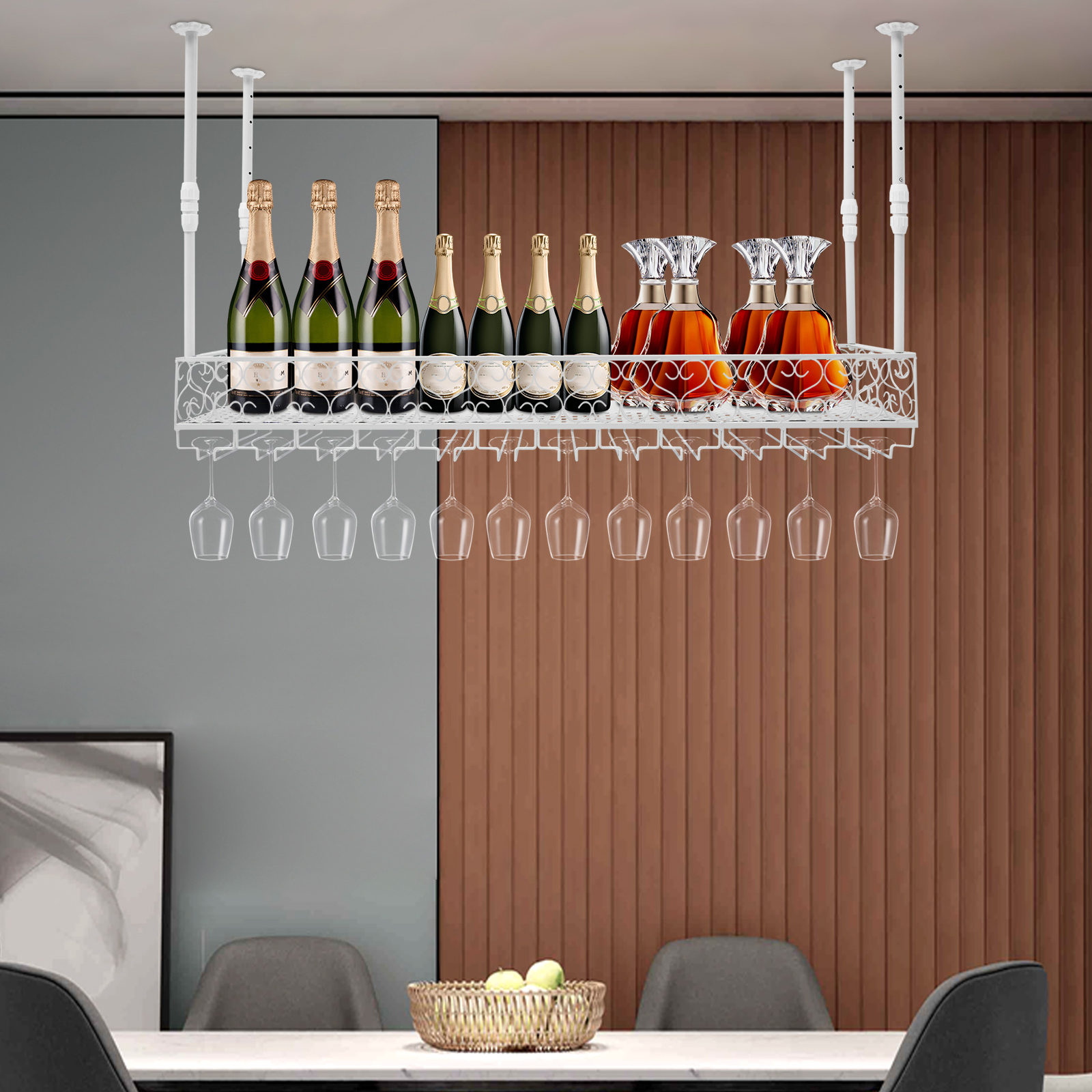 Weinregal Zur Deckenmontage Weinregal Mit Glasablage Hängendes Weinregal Weinregal Zur Deckenmontage Weinregal Mit Glasablage Hängendes Weinregal