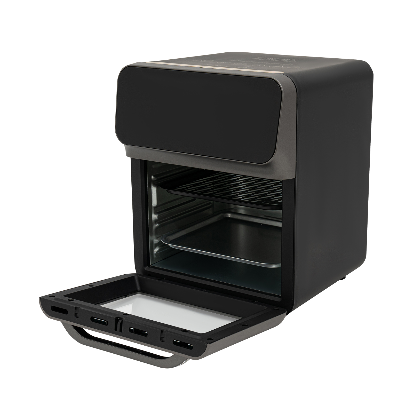 Elektrobackofen mit LCD-Touchscreen, Backofen mit Sichtfunktion, Elektrobackofen, schwarz