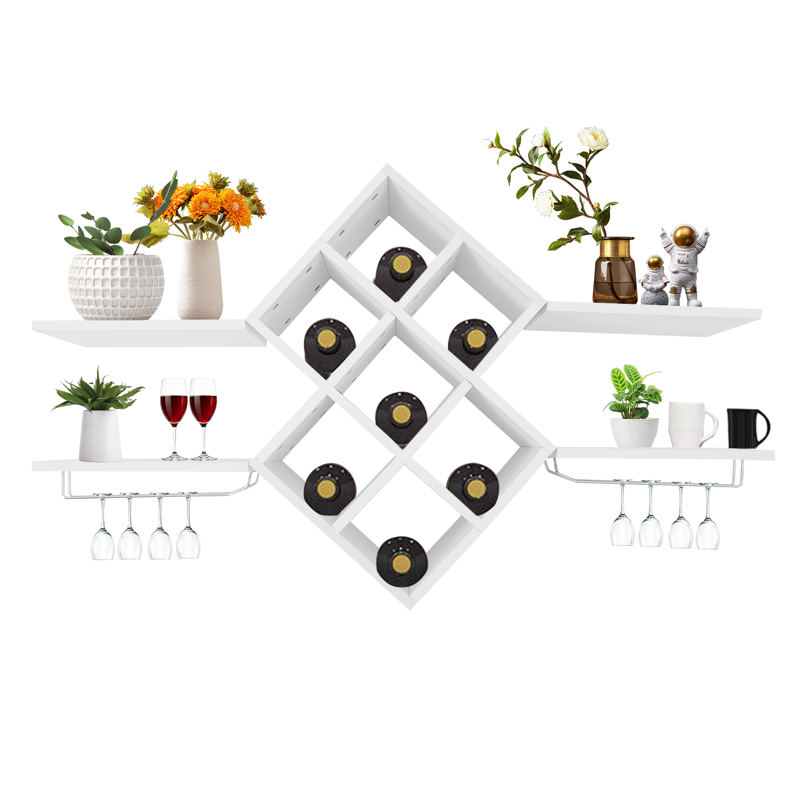 2-stöckiges Weinregal zur Wandmontage