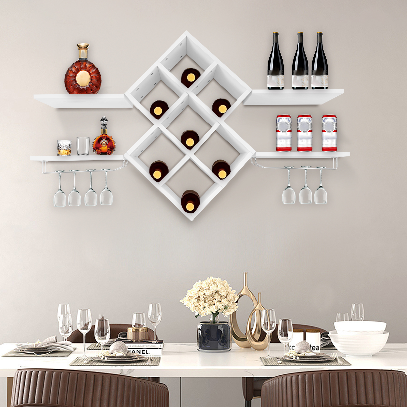 2-stöckiges Weinregal zur Wandmontage