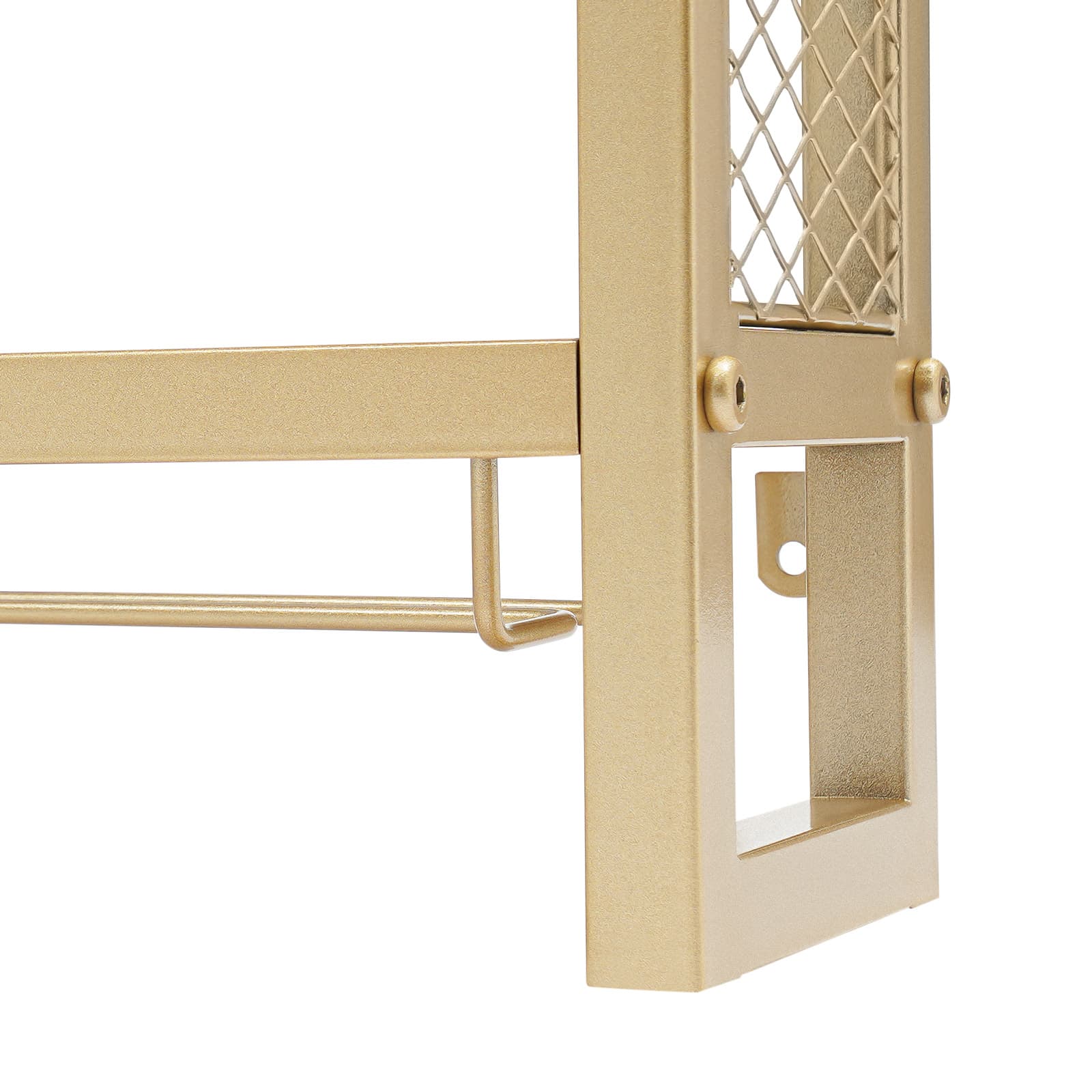 Wine cabinet display rack wall mounted detachable type 140x15x80cm gold, wall mounted wine rack, wine bottle and wine glass rack