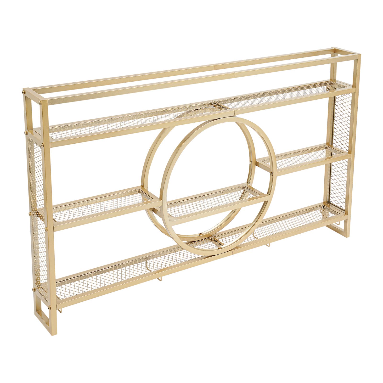 Weinschrank-Präsentationsregal zur Wandmontage, abnehmbar, 140 x 15 x 80 cm, goldfarben, Weinregal zur Wandmontage, Weinflaschen- und Weinglasregal