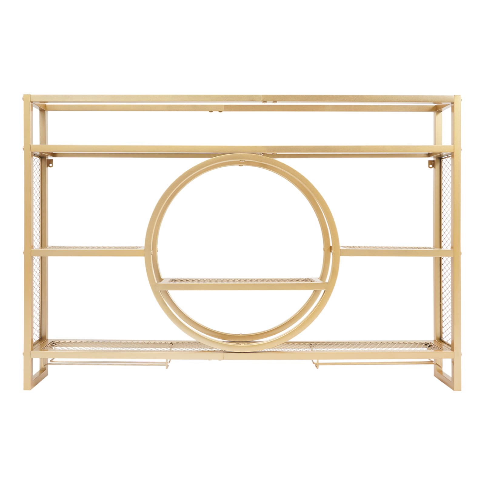 Weinschrank-Präsentationsregal zur Wandmontage, abnehmbar, 120 x 15 x 80 cm, goldfarben, Weinregal zur Wandmontage, Weinflaschen- und Weinglasregal