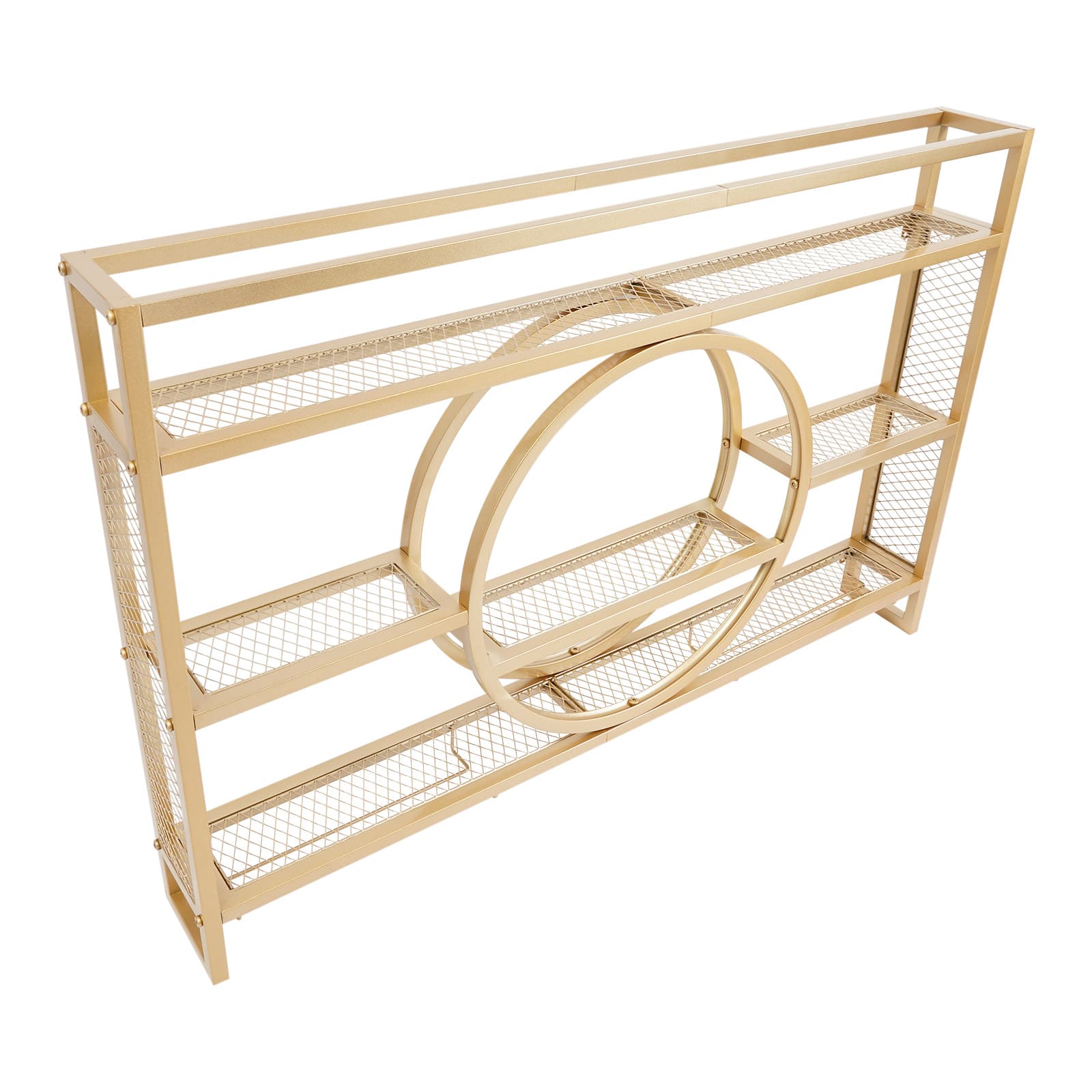 Weinschrank-Präsentationsregal zur Wandmontage, abnehmbar, 120 x 15 x 80 cm, goldfarben, Weinregal zur Wandmontage, Weinflaschen- und Weinglasregal