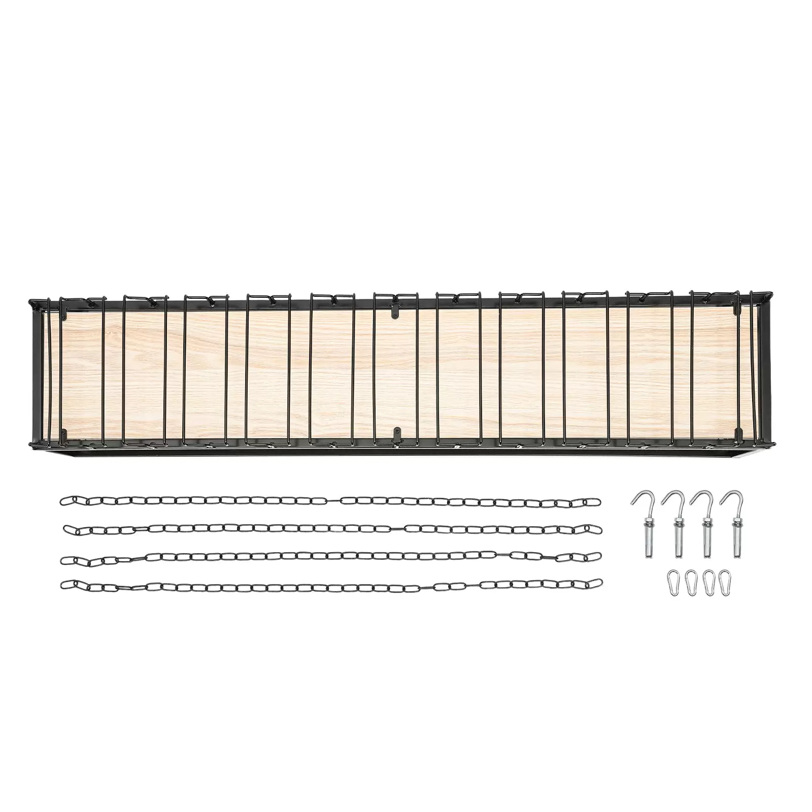 Verstellbares, industrielles Weinglasregal zum Aufhängen, mit Glashalter und Ablage für die Küchenbar (120 cm)