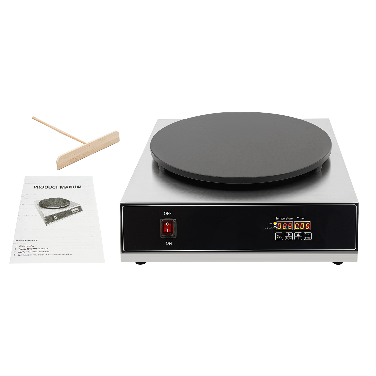 51x45x17cm 2800W Digital Display Electric Crepe Maker, Electric Crepe Maker Machine, Electric Crepe Maker with Non-stick Coating 51x45x17cm 2800W Digital Display Electric Crepe Maker, Electric Crepe Maker Machine, Electric Crepe Maker with Non-stick Coating