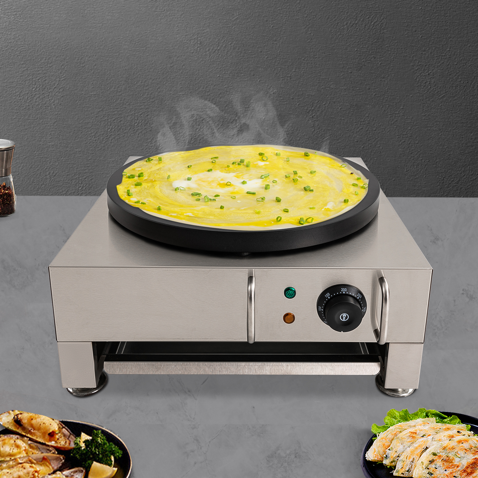 Elektrischer Pfannkuchenmaker, 16-Zoll-Pfannkuchenmaker, Crêpe-Holzgrill, 1,65 kW, für den Einsatz in Küchen, Restaurants, Convenience Stores, Dessertläden, Snackbars Elektrischer Pfannkuchenmaker, 16-Zoll-Pfannkuchenmaker, Crêpe-Holzgrill, 1,65 kW, für den Einsatz in Küchen, Restaurants, Convenience Stores, Dessertläden, Snackbars