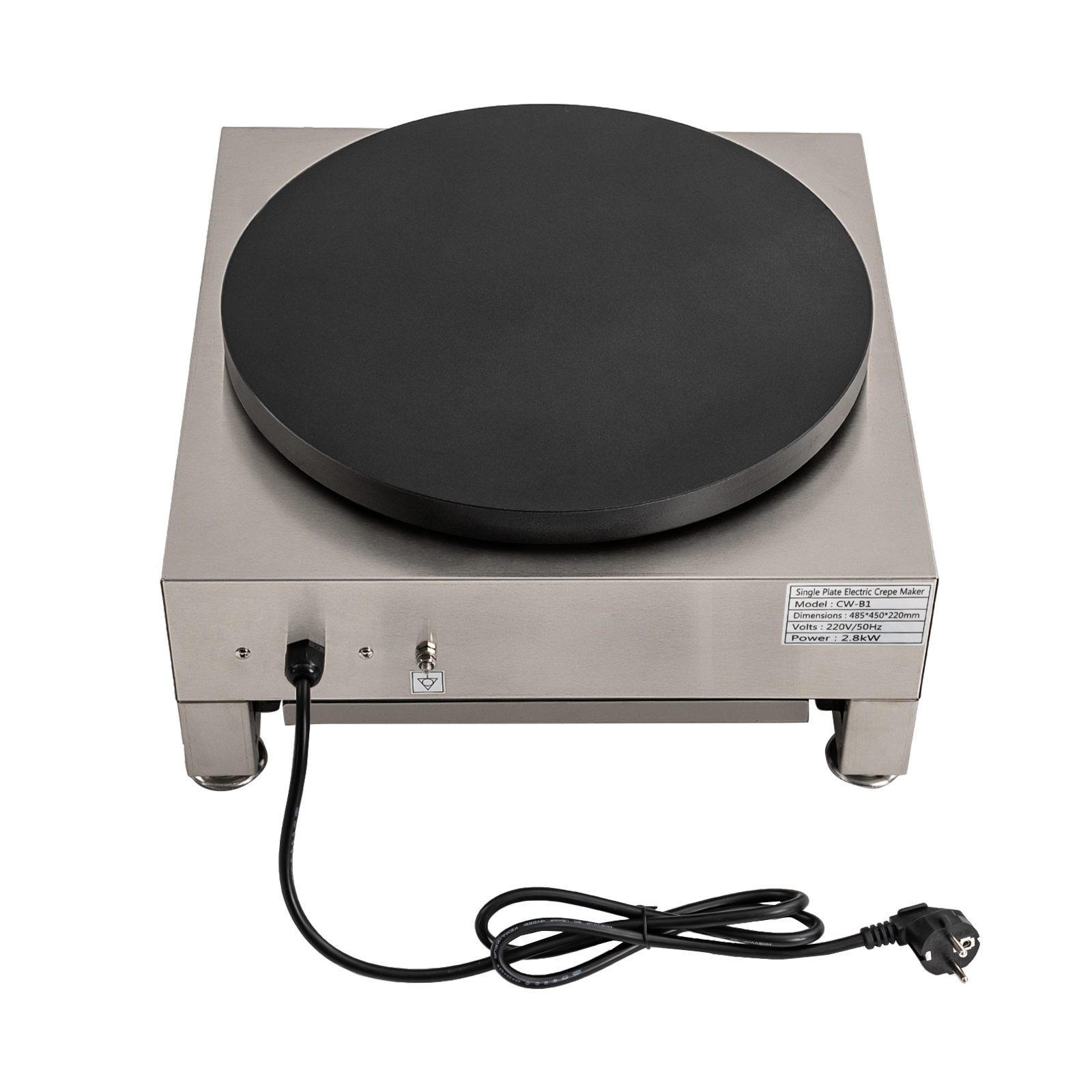 Elektrischer Pfannkuchenmaker, 16-Zoll-Pfannkuchenmaker, Crêpe-Holzgrill, 1,65 kW, für den Einsatz in Küchen, Restaurants, Convenience Stores, Dessertläden, Snackbars