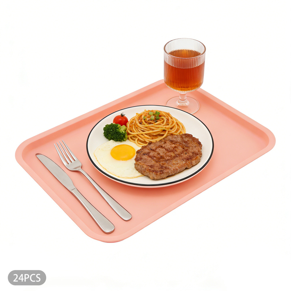 Fast-Food-Tabletts, 24er-Pack rechteckige Serviertabletts