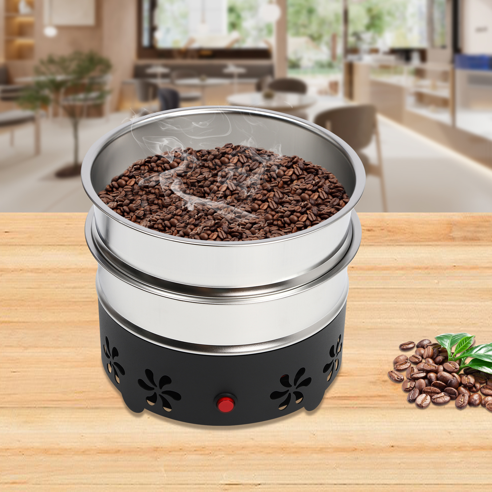 Elektronischer Kaffeebohnenkühler mit großem Fassungsvermögen und zweilagigem 304 Edelstahlgewebe