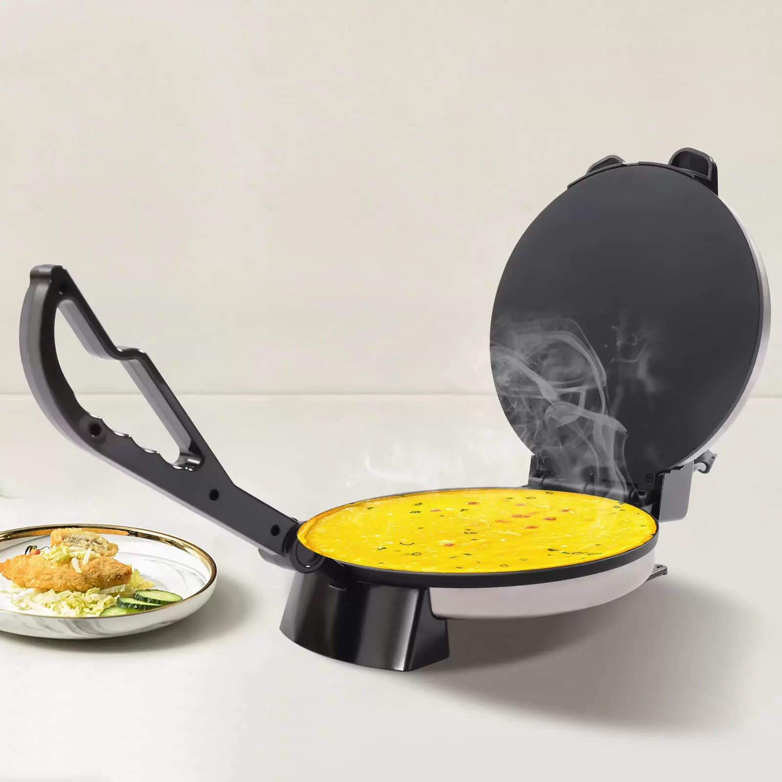 220V Elektrischer Chapati Electric Chapati Flat Tortilla Maker elektrische Roti Fladenbrot