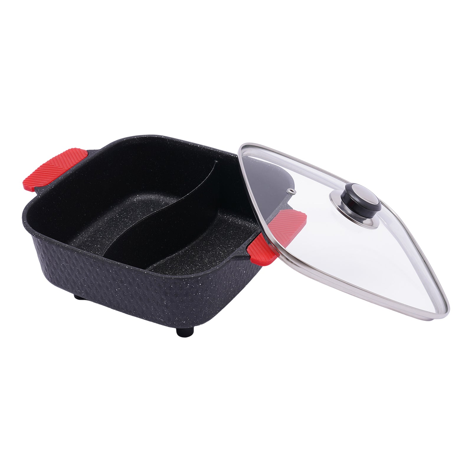 Barbecue Hot Pot 2 in 1, Koreanischer Indoor-BBQ mit Doppelsteuerung, Hot Pot mit Grill, multifunktionaler rauchfreier tragbarer Herd