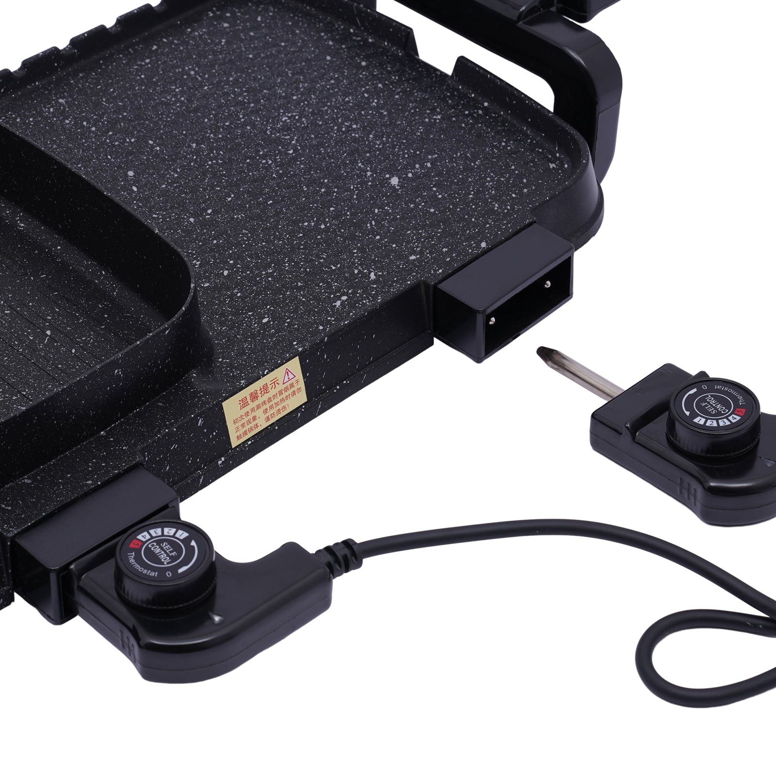 Barbecue Hot Pot 2 in 1, Koreanischer Indoor-BBQ mit Doppelsteuerung, Hot Pot mit Grill, multifunktionaler rauchfreier tragbarer Herd