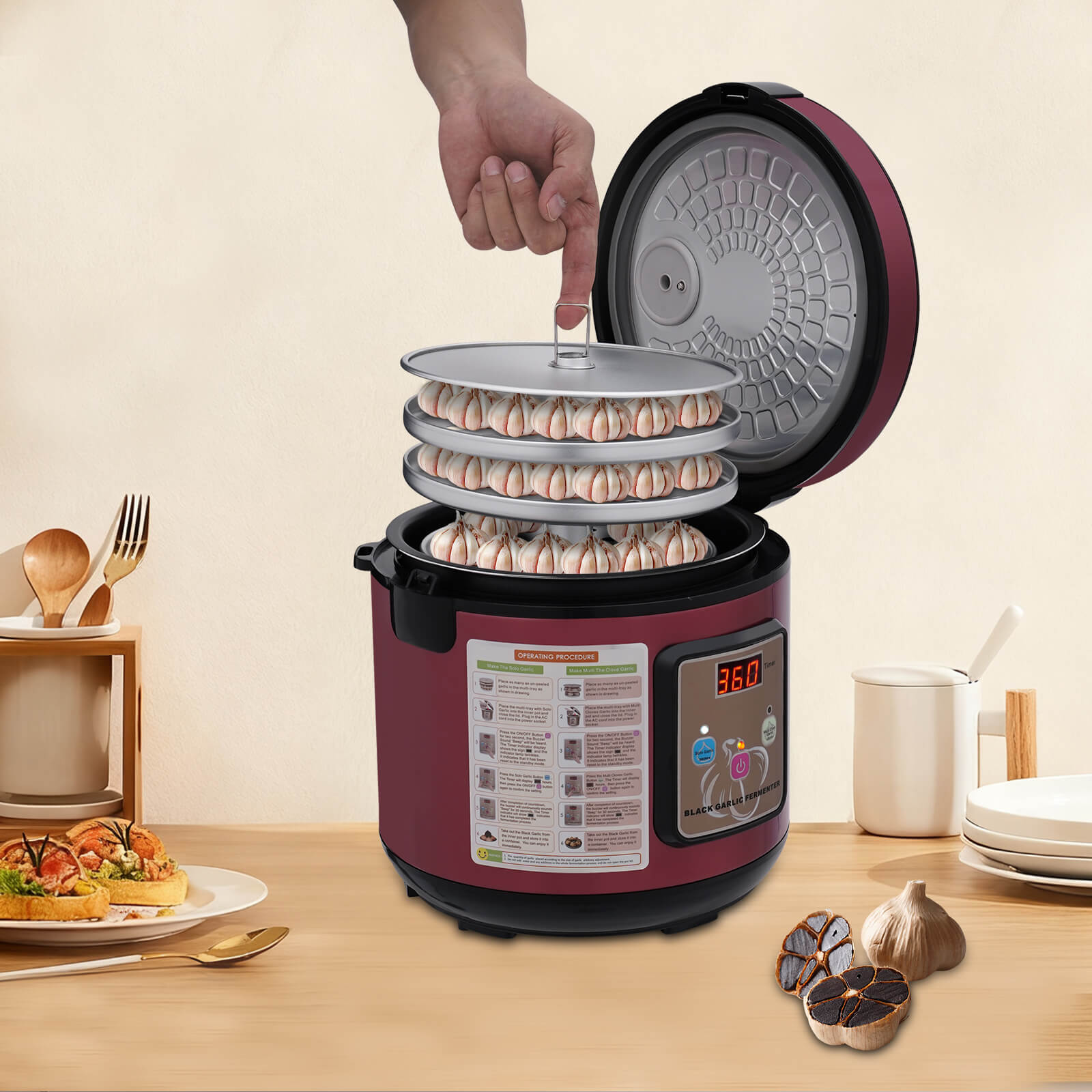 Produktbild von YUCHENGTECH 6L Schwarzknoblauch-Fermenter – Automatisch Mit Timer & Temperatursteuerung, 2 Kg Fassungsvermögen