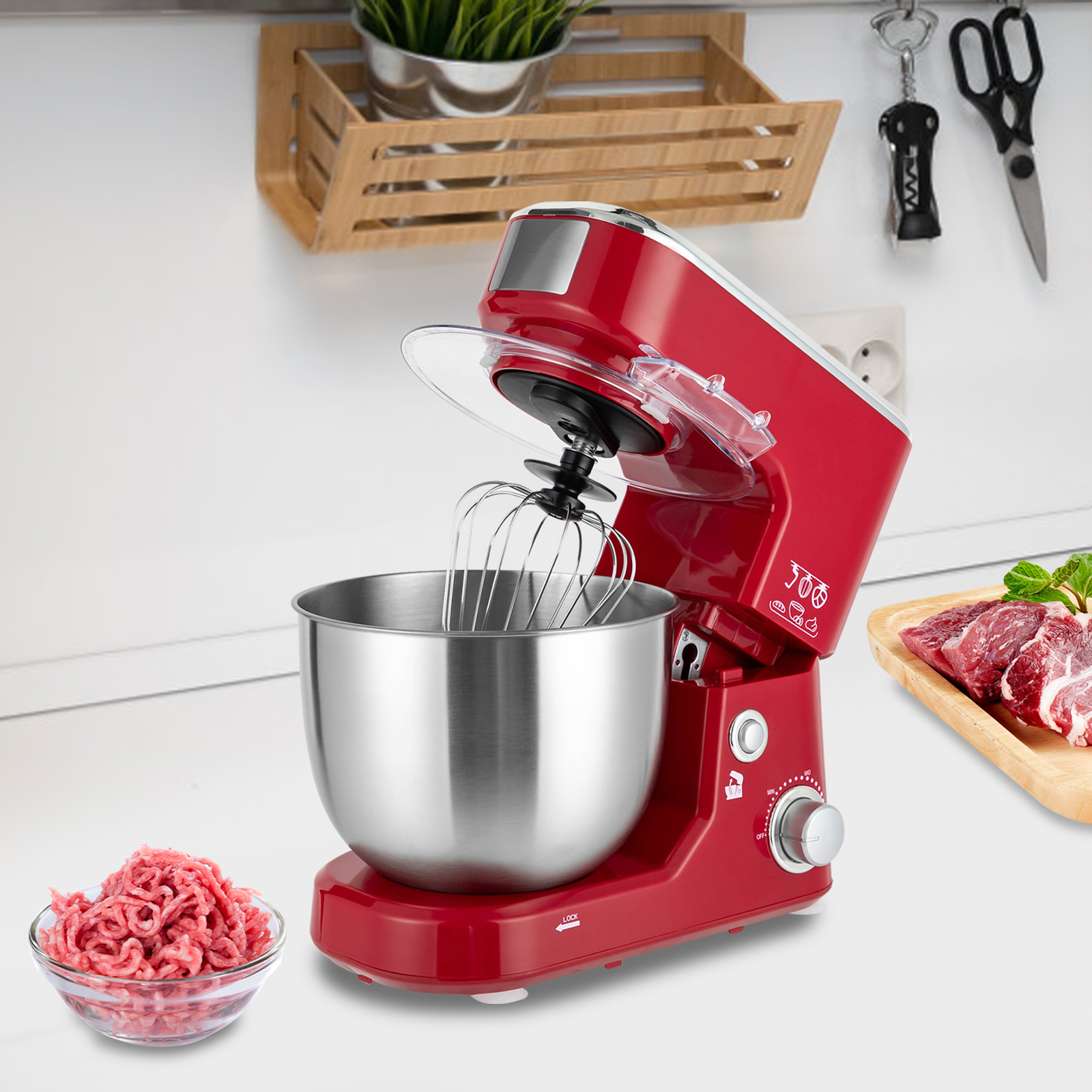 CNCEST 3-in-1-Standmixer, Küchenmixer, Teig-Standmixer