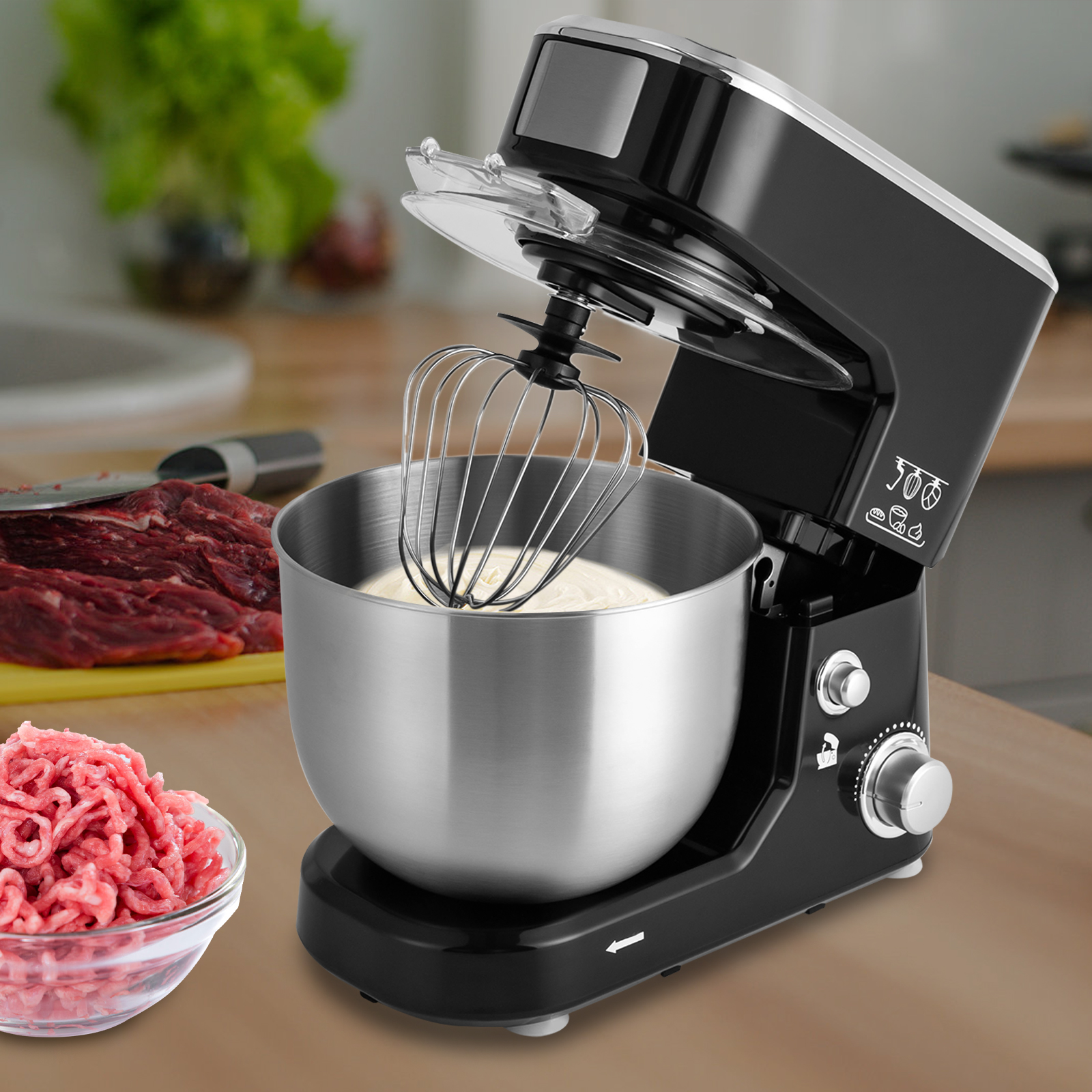 CNCEST 3-in-1-Standmixer, Küchenmixer, Teig-Standmixer
