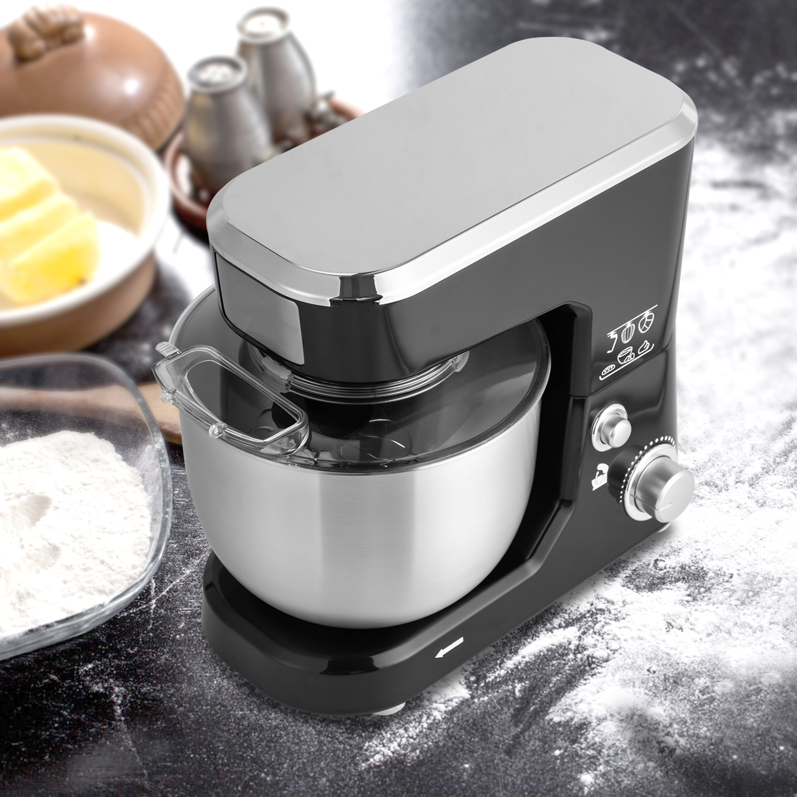 CNCEST 3-in-1-Standmixer, Küchenmixer, Teig-Standmixer