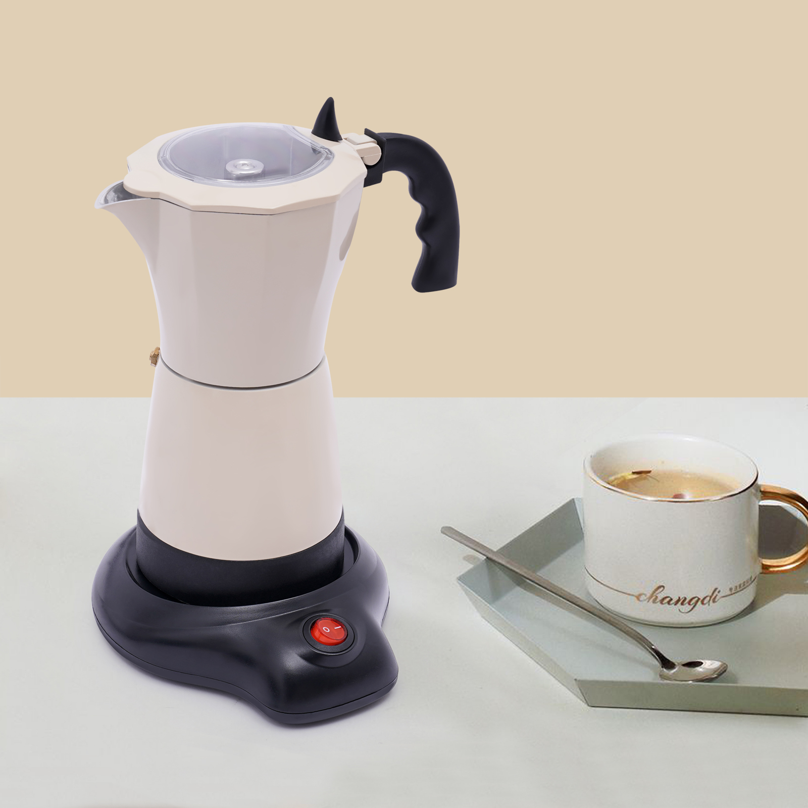 Kaffeekanne 300 ml Cremeweiß 480 W Weit verbreitet bei Familientreffen Cafés