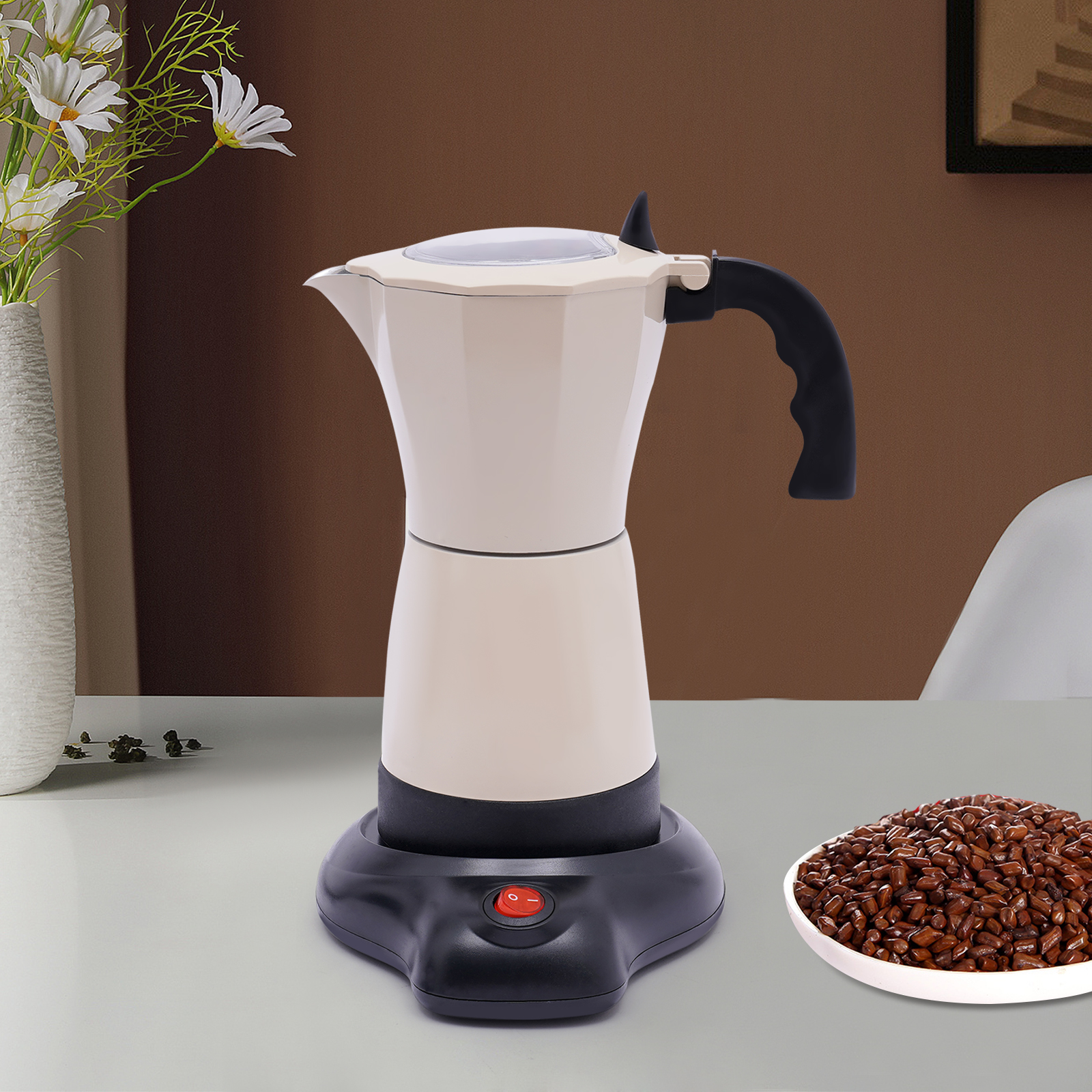 Kaffeekanne 300 ml Cremeweiß 480 W Weit verbreitet bei Familientreffen Cafés
